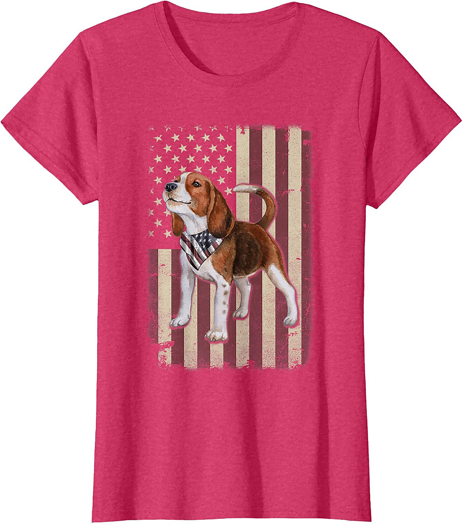 Patriotic Beagle Graphic Tee | Vintage American Flag Dog Lover Shirt