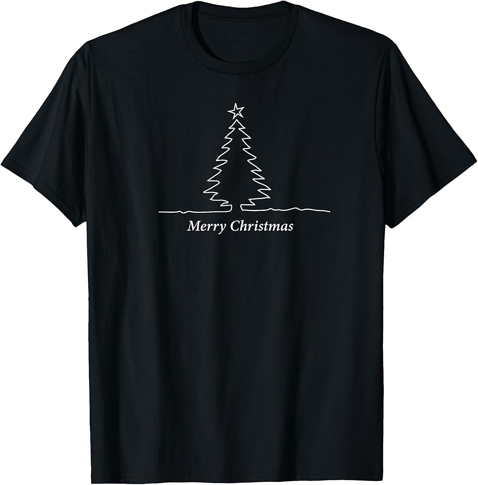 Minimalist Christmas Tree T-shirt  Holiday Graphic Tee