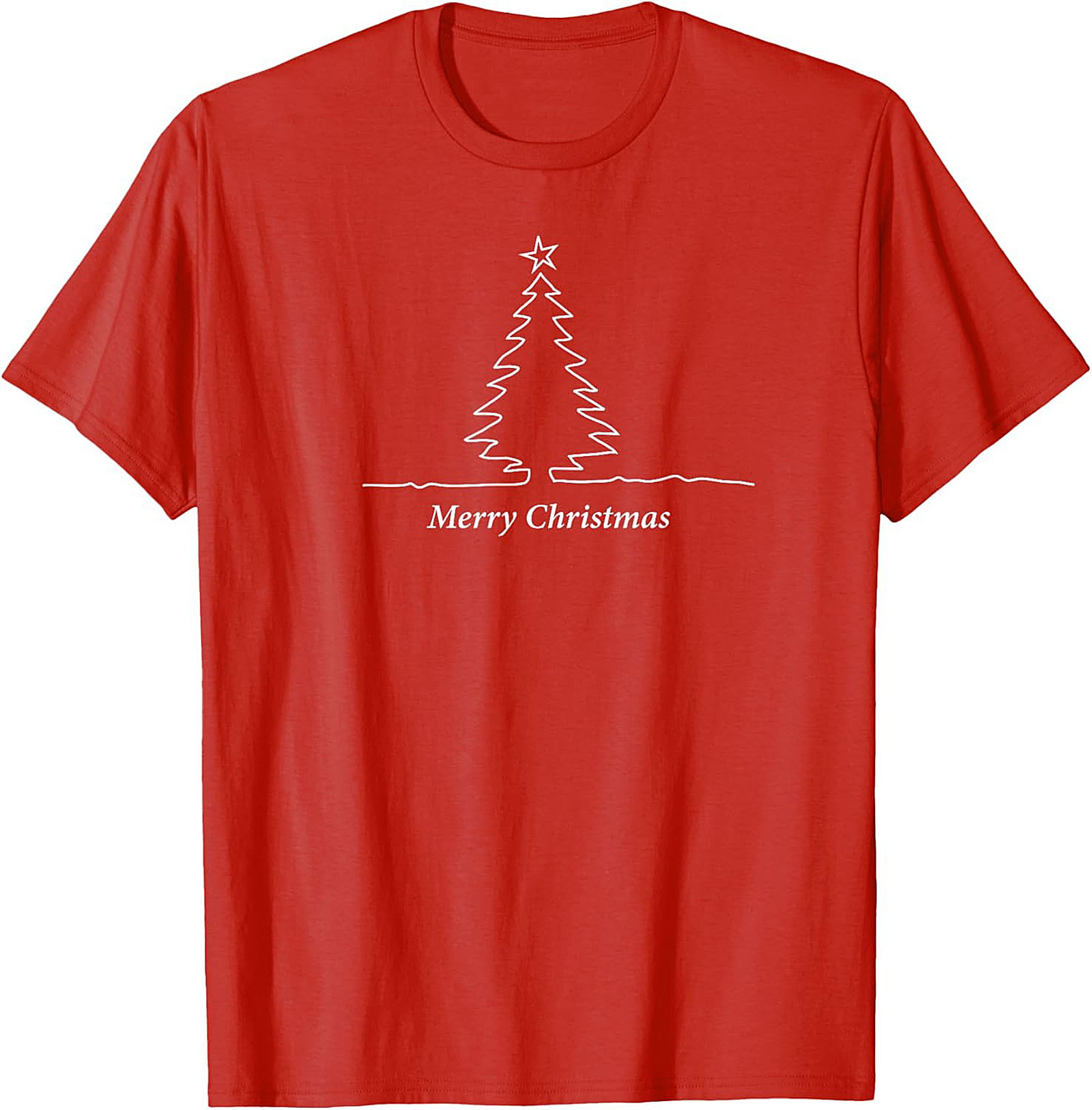 Minimalist Christmas Tree T-shirt  Holiday Graphic Tee