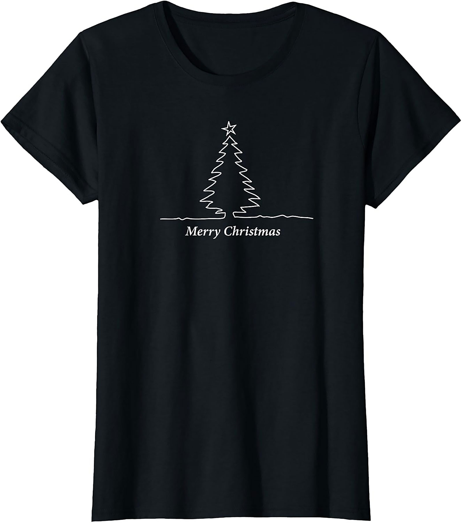 Minimalist Christmas Tree T-shirt  Holiday Graphic Tee