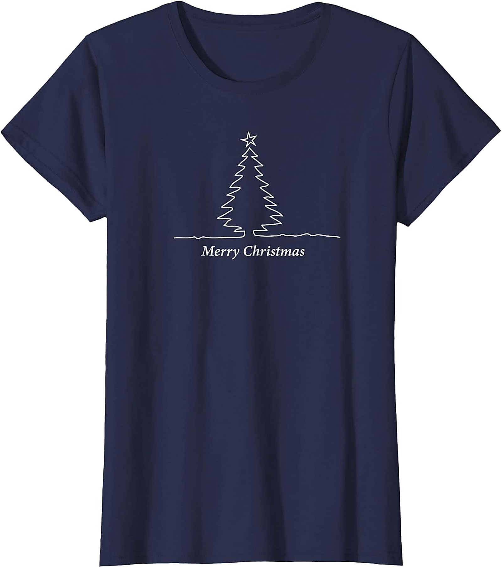 Minimalist Christmas Tree T-shirt  Holiday Graphic Tee
