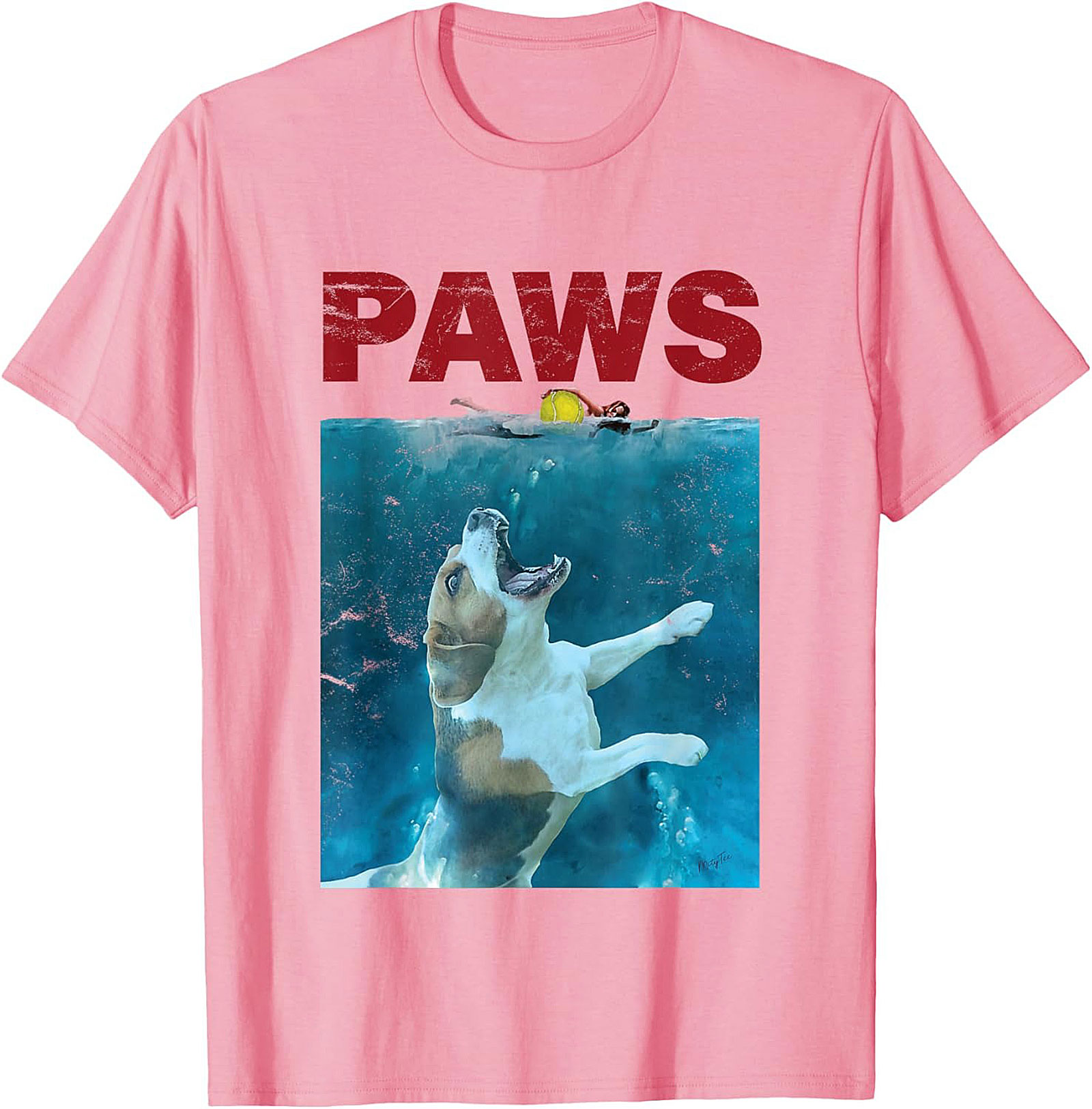 Paws Jaws Parody Dog T-Shirt | Funny Beagle Movie Graphic Tee