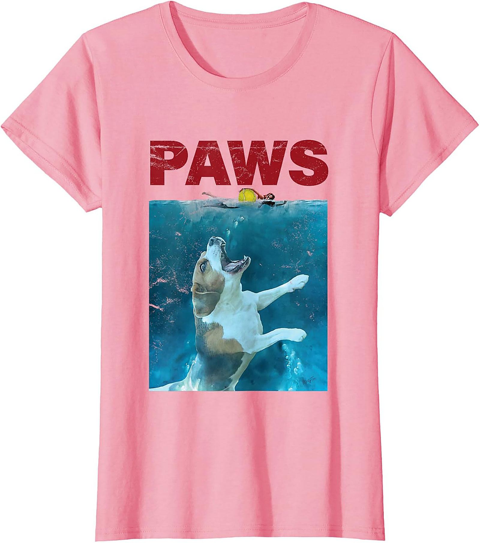 Paws Jaws Parody Dog T-Shirt | Funny Beagle Movie Graphic Tee