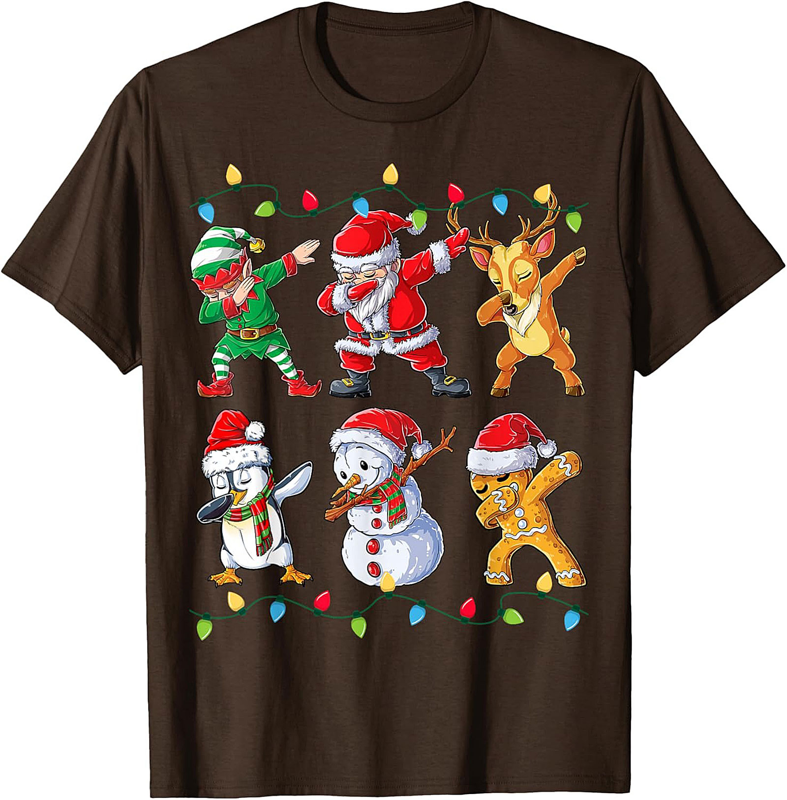 Funny Dabbing Christmas T-shirt Santa & Friends Unisex Tee