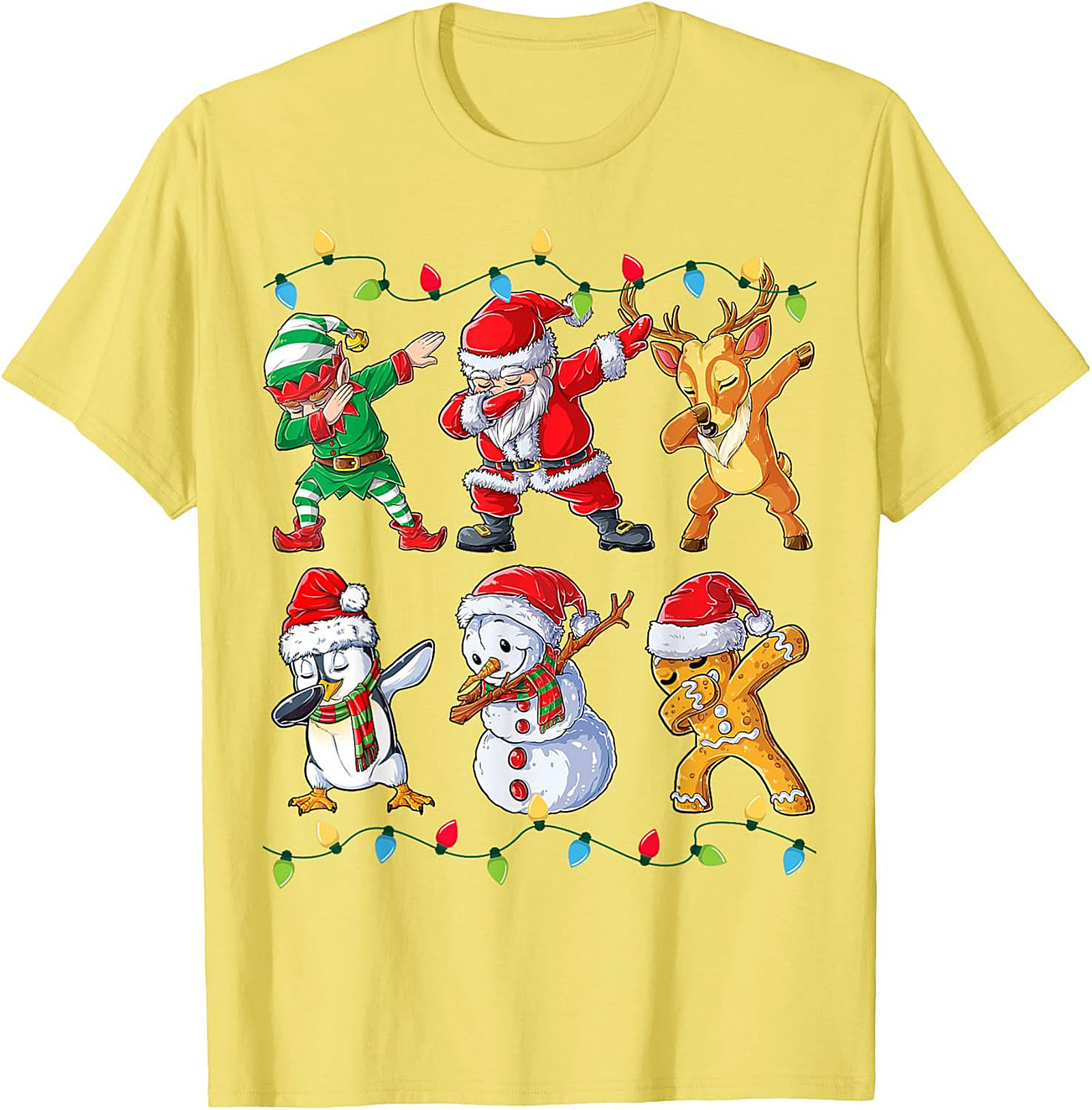 Funny Dabbing Christmas T-shirt Santa & Friends Unisex Tee