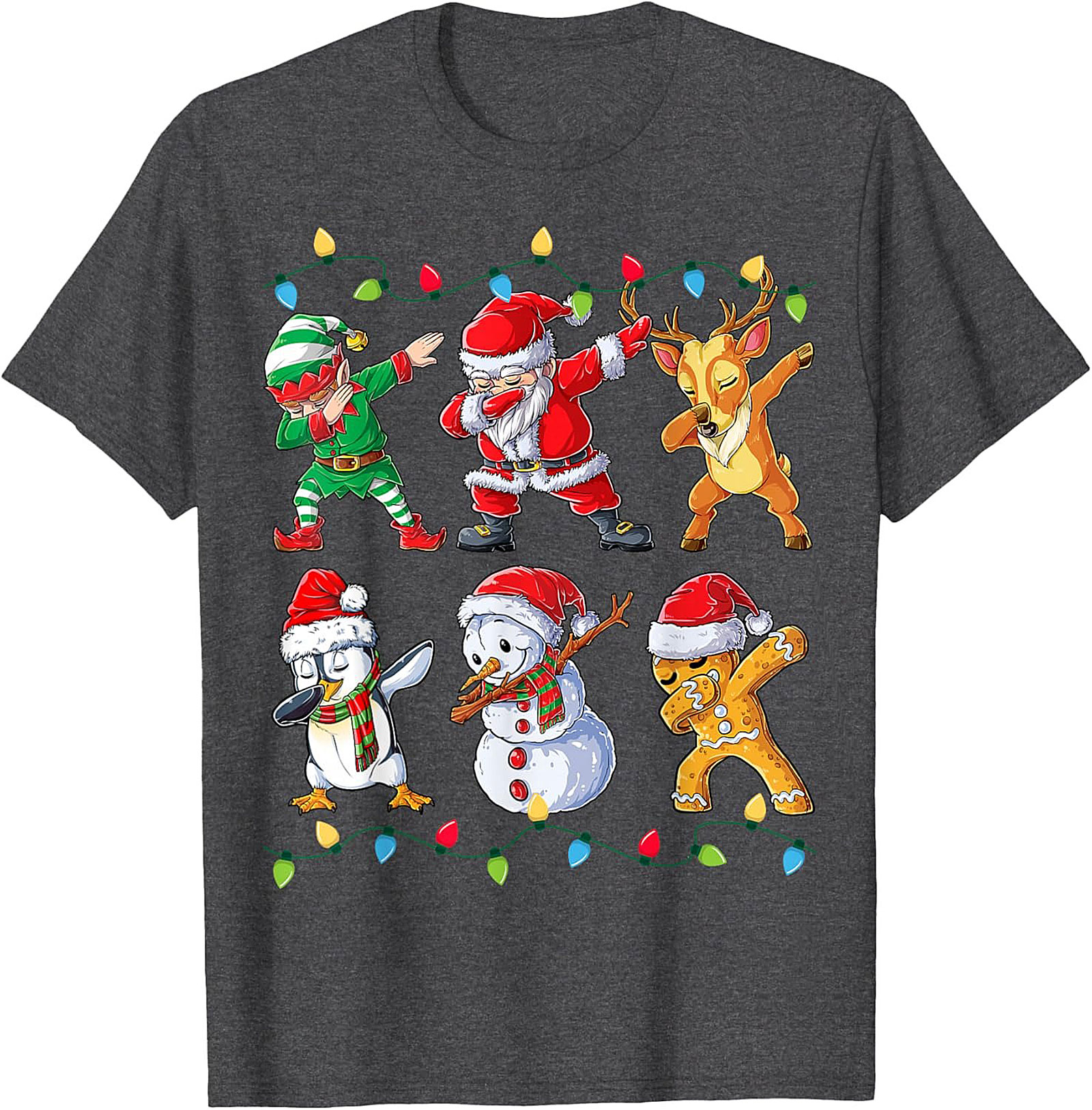 Funny Dabbing Christmas T-shirt Santa & Friends Unisex Tee