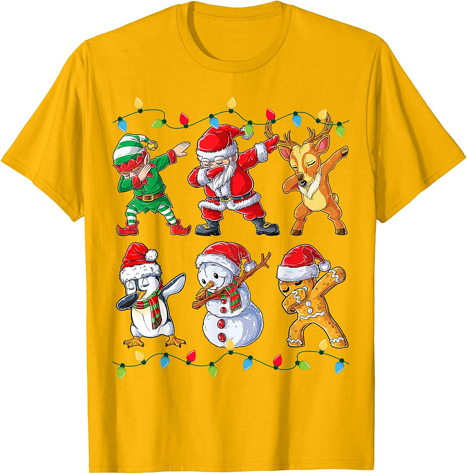 Funny Dabbing Christmas T-shirt Santa & Friends Unisex Tee