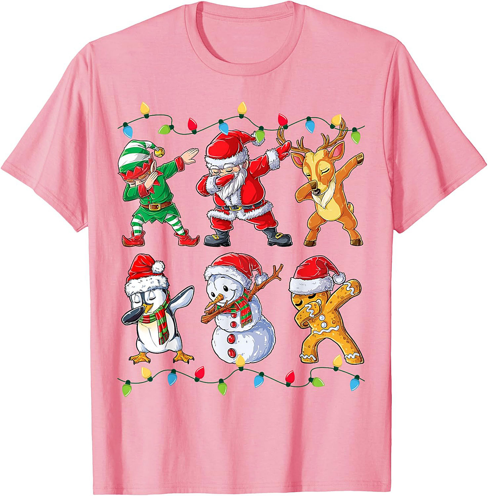 Funny Dabbing Christmas T-shirt Santa & Friends Unisex Tee