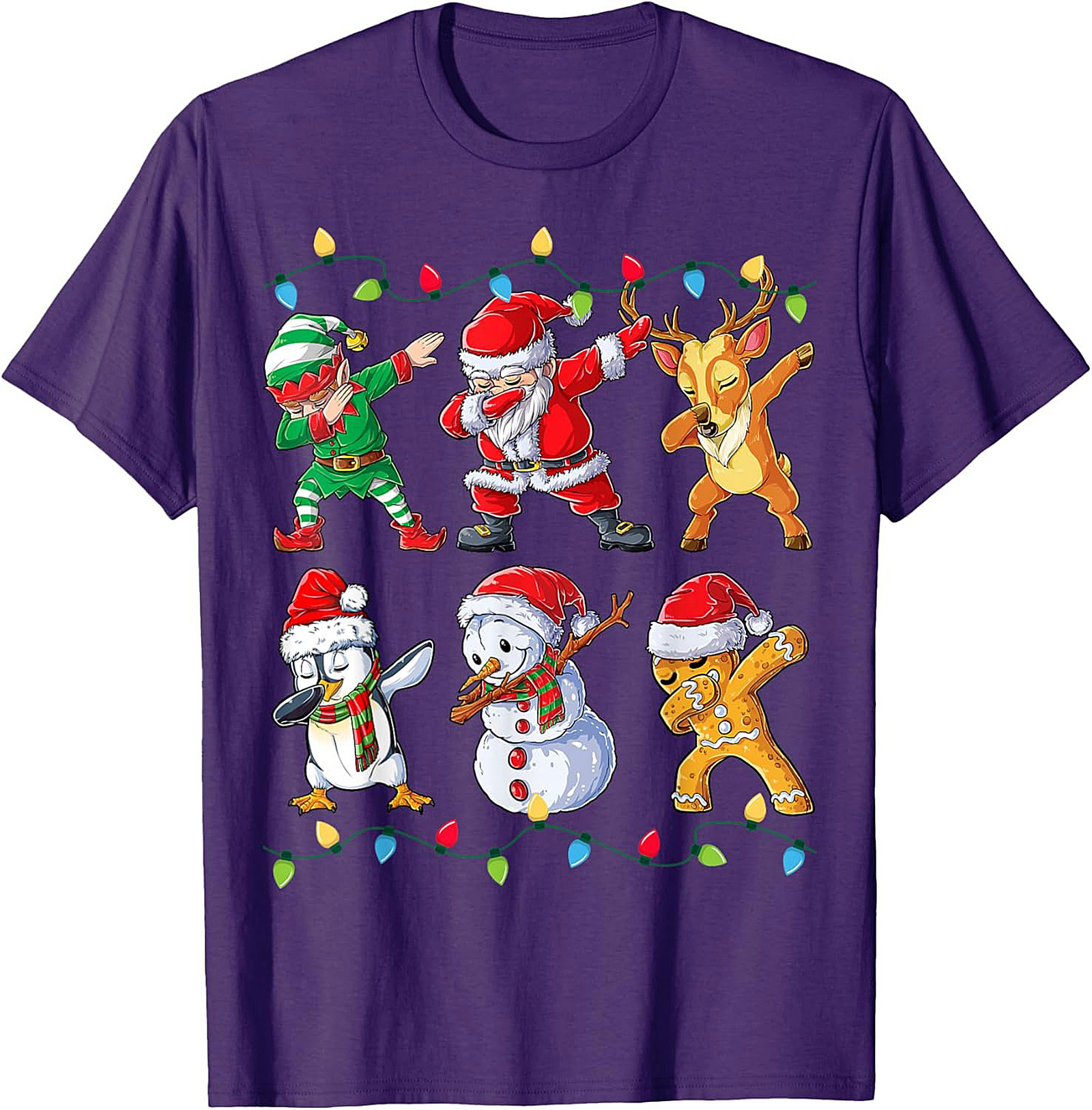 Funny Dabbing Christmas T-shirt Santa & Friends Unisex Tee