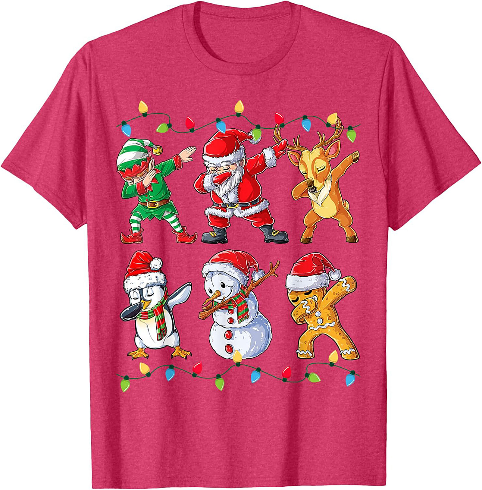 Funny Dabbing Christmas T-shirt Santa & Friends Unisex Tee