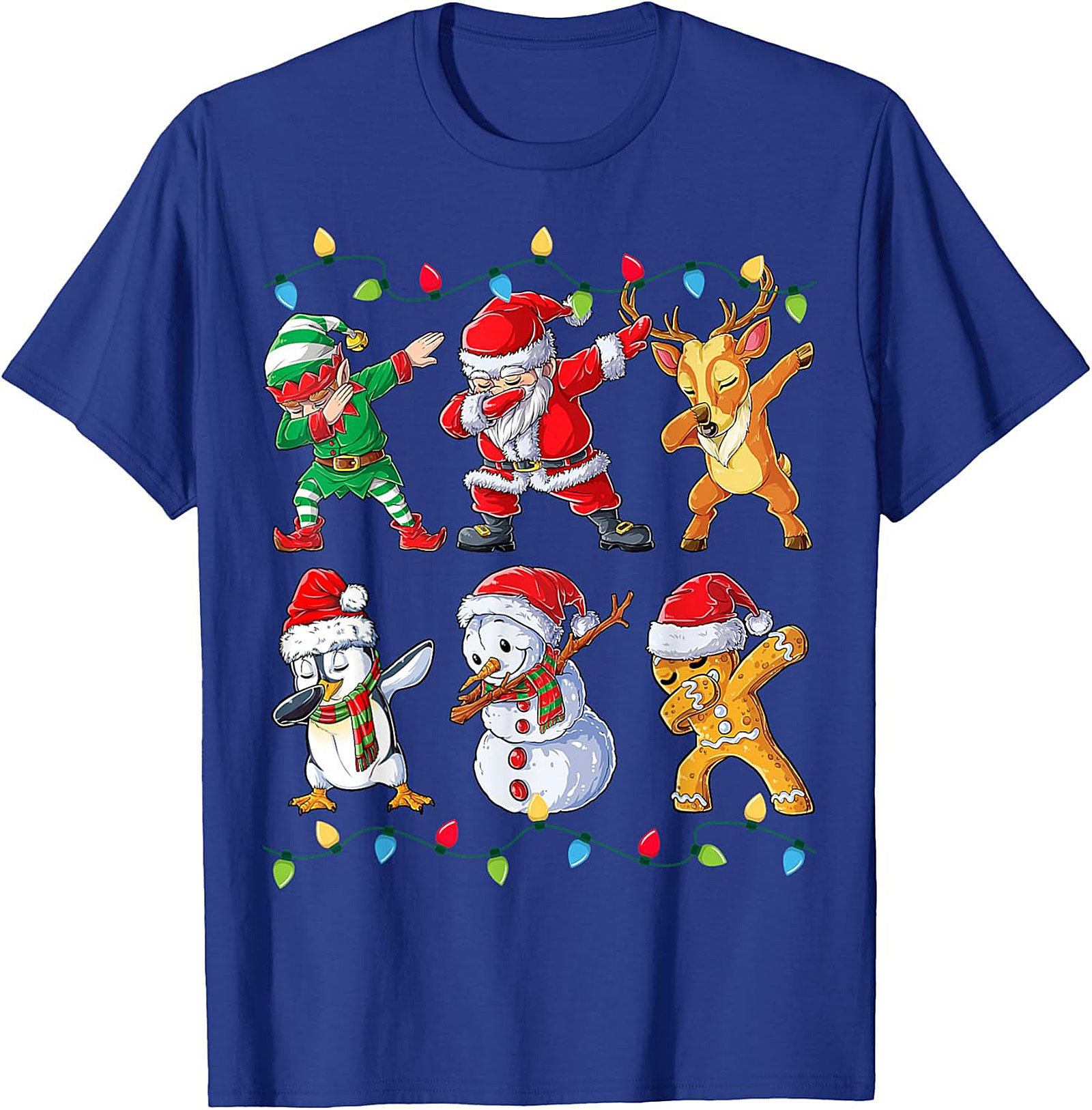 Funny Dabbing Christmas T-shirt Santa & Friends Unisex Tee