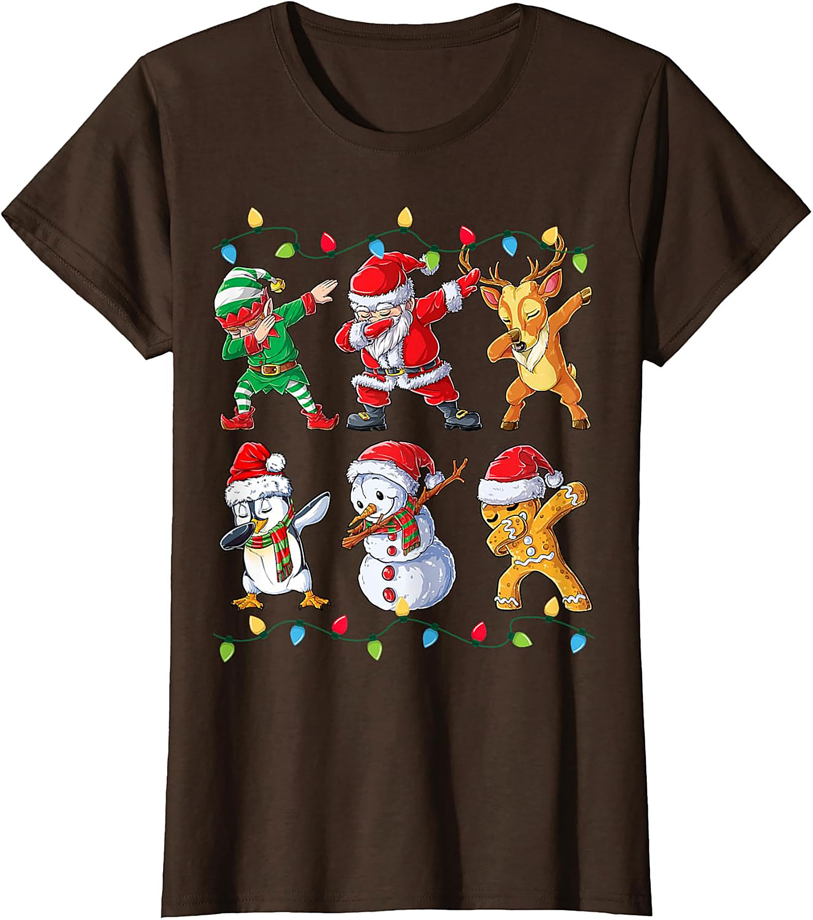 Funny Dabbing Christmas T-shirt Santa & Friends Unisex Tee