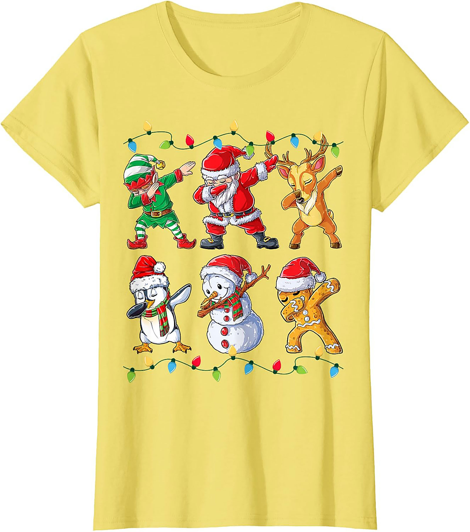 Funny Dabbing Christmas T-shirt Santa & Friends Unisex Tee
