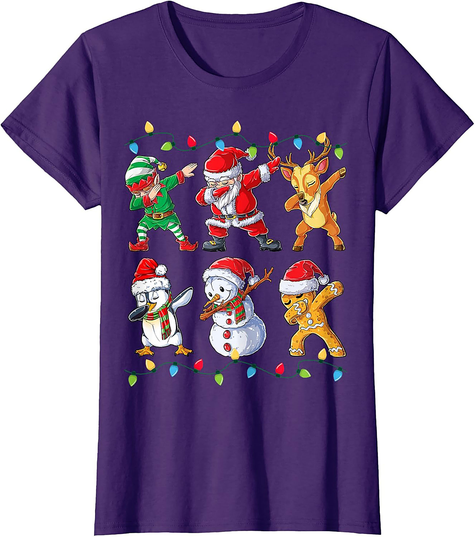 Funny Dabbing Christmas T-shirt Santa & Friends Unisex Tee