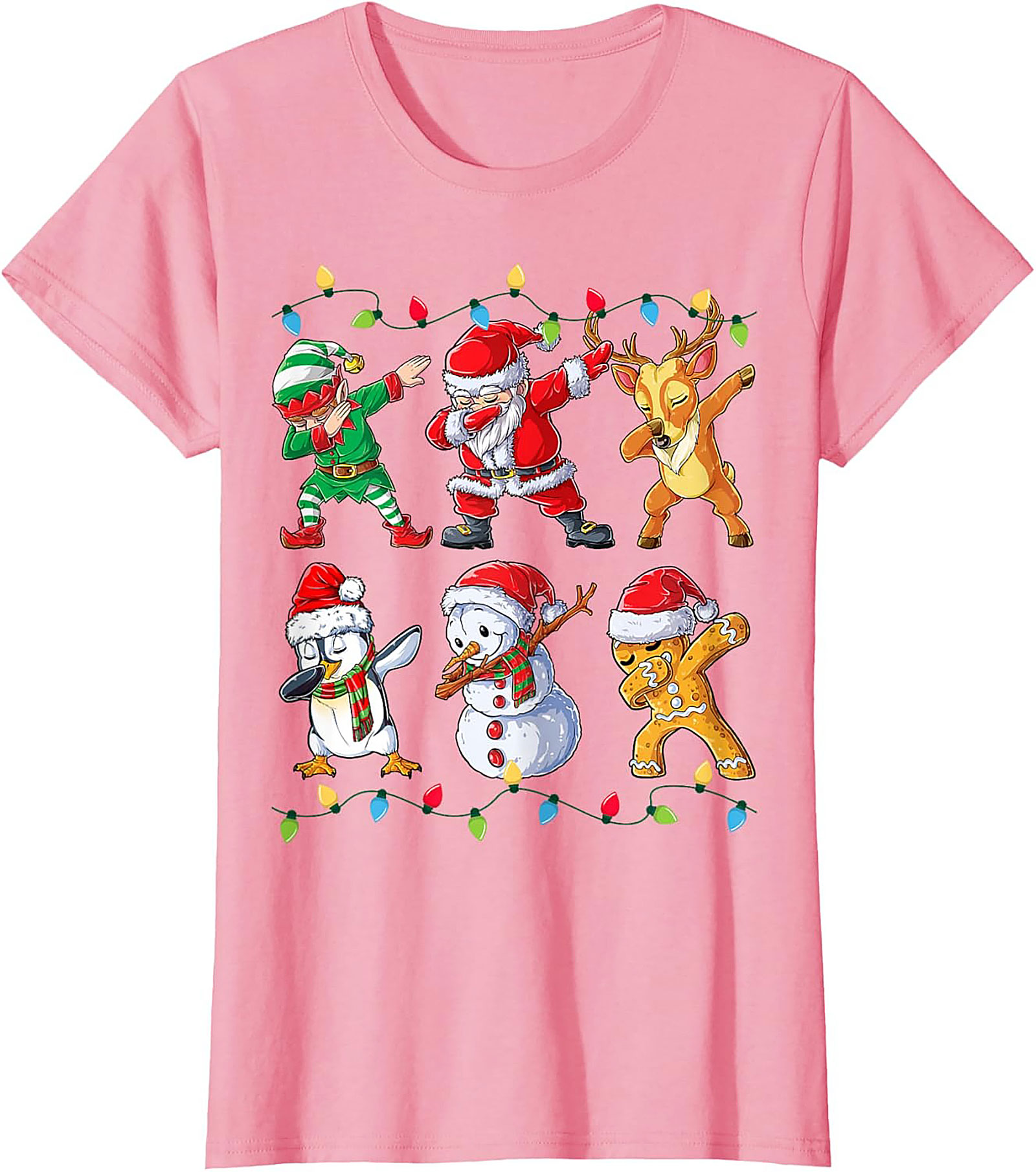 Funny Dabbing Christmas T-shirt Santa & Friends Unisex Tee