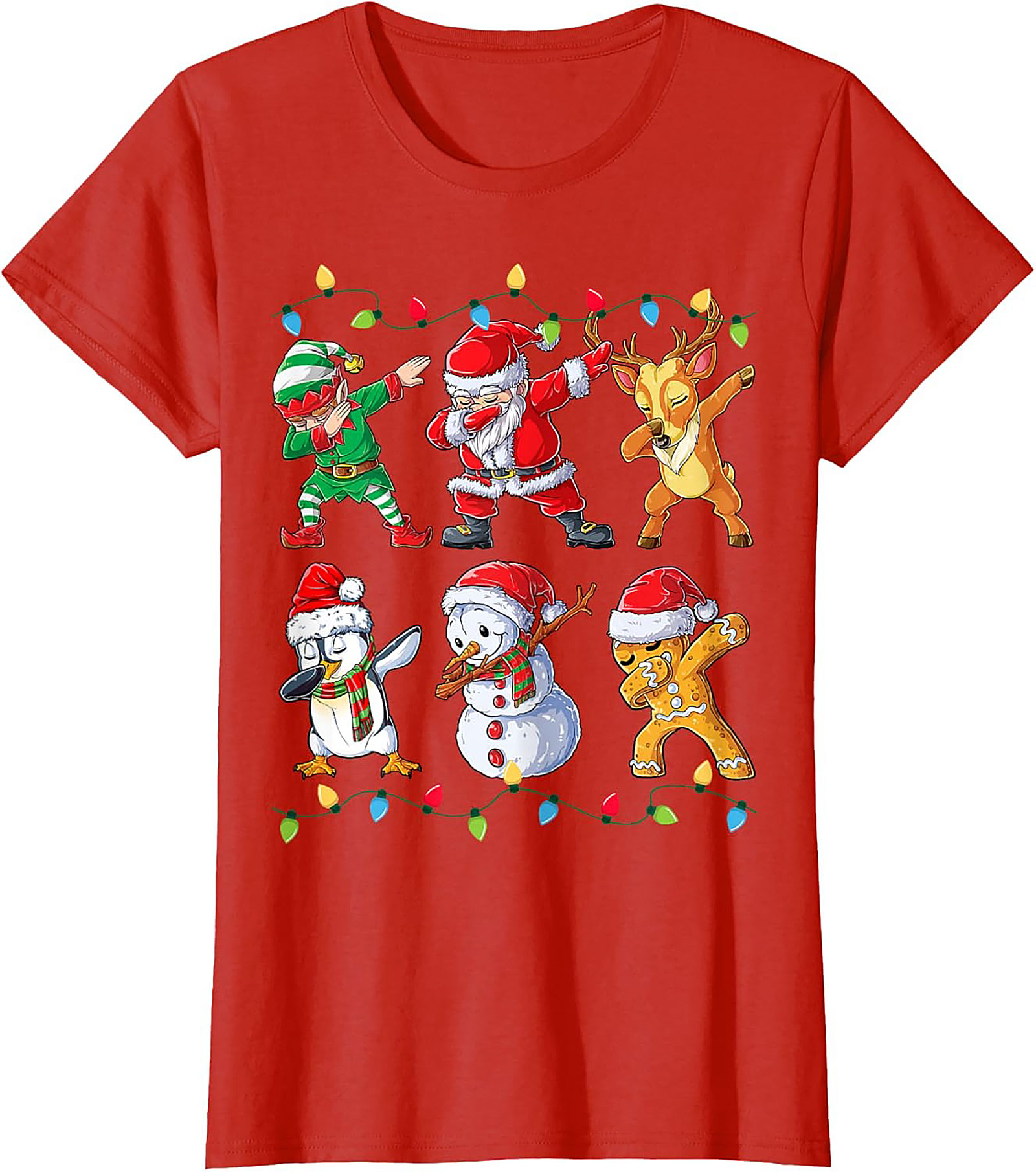 Funny Dabbing Christmas T-shirt Santa & Friends Unisex Tee