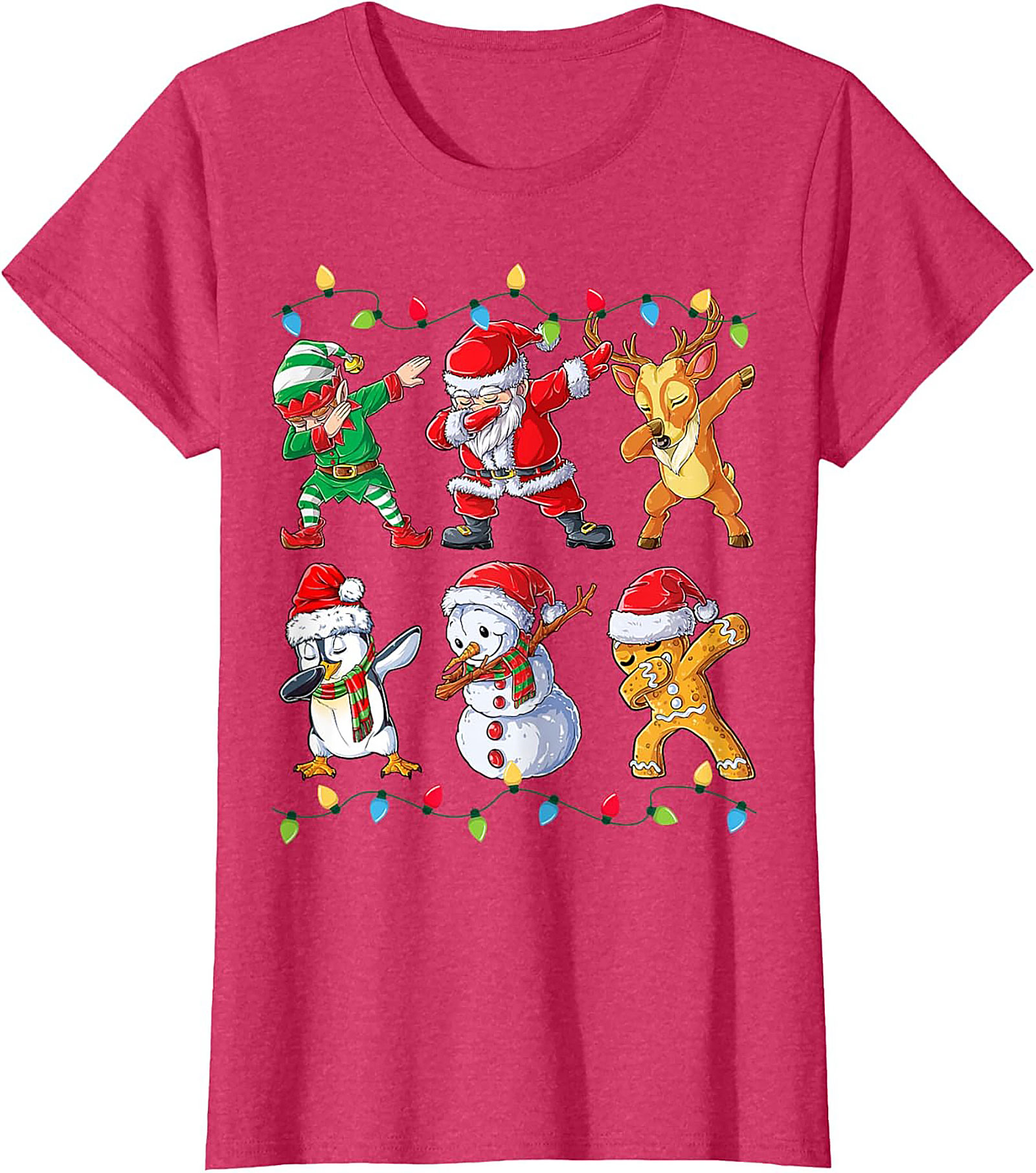 Funny Dabbing Christmas T-shirt Santa & Friends Unisex Tee