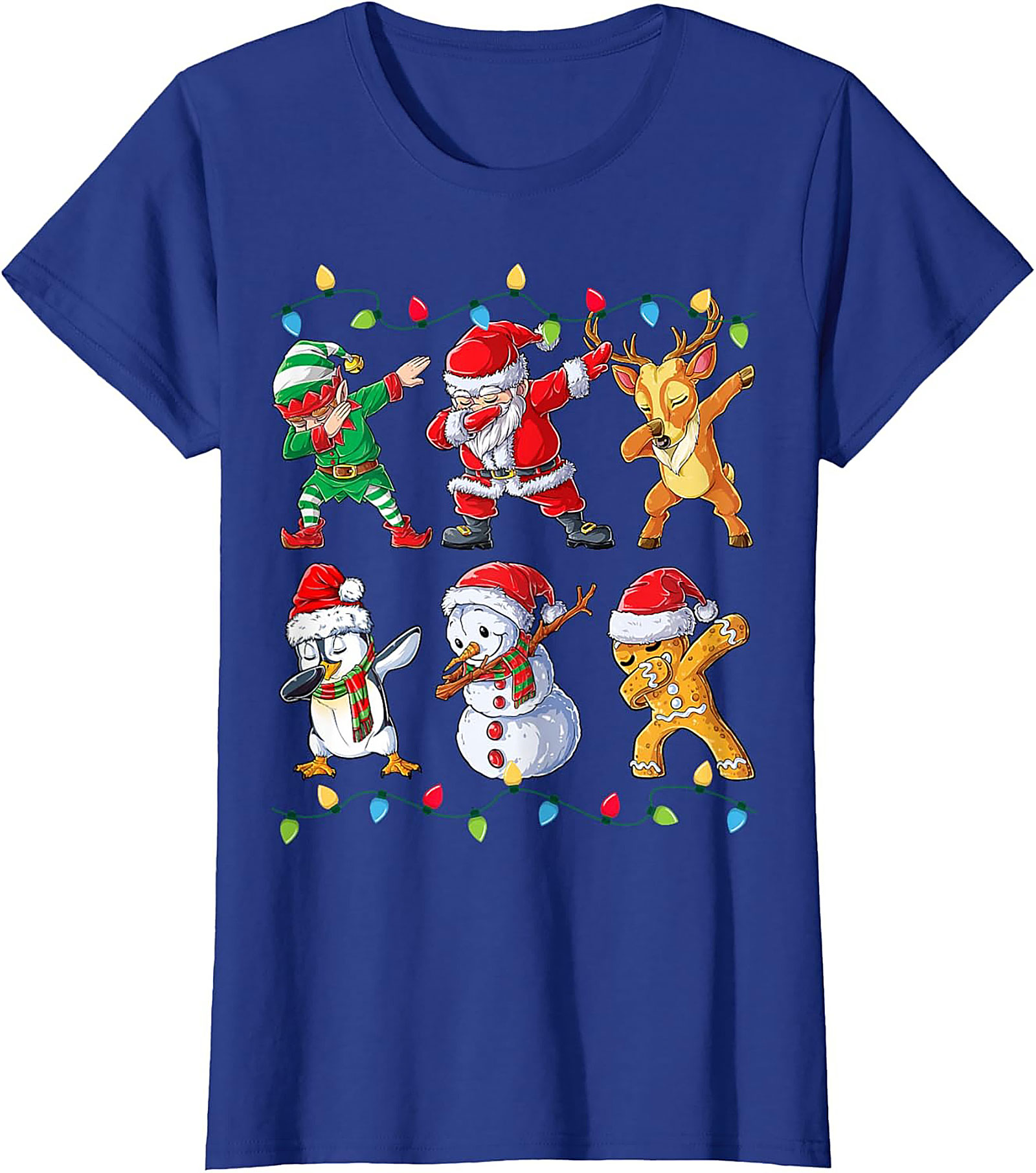 Funny Dabbing Christmas T-shirt Santa & Friends Unisex Tee