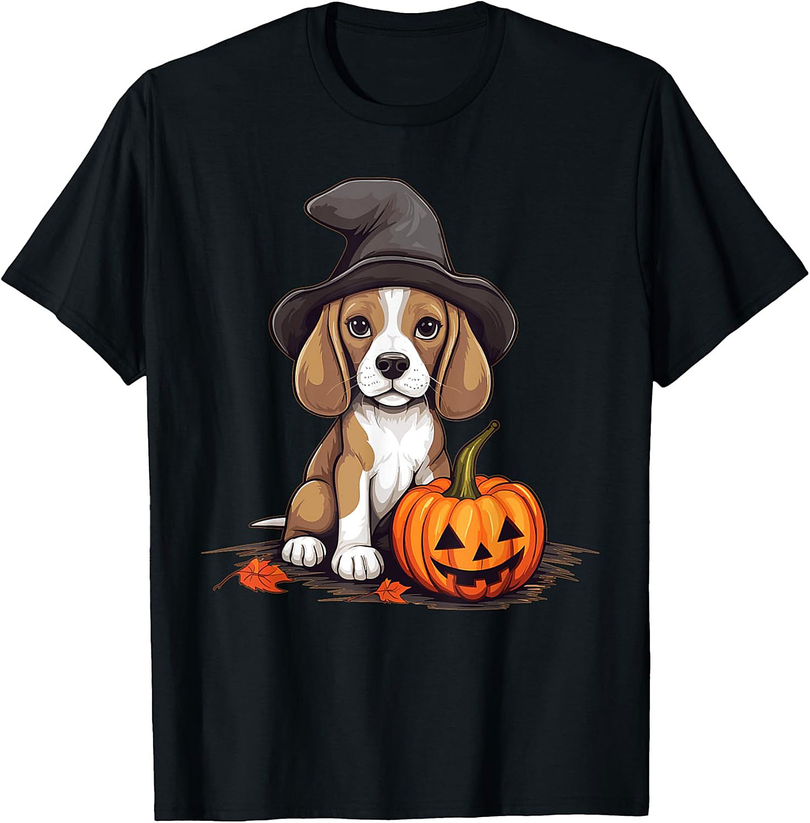 Cute Beagle Puppy Witch Halloween T-Shirt | Funny Dog Graphic Tee