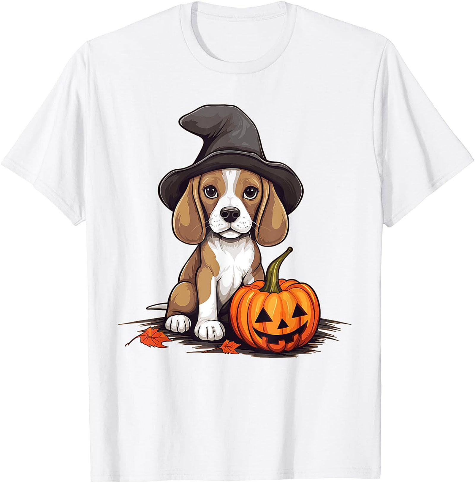 Cute Beagle Puppy Witch Halloween T-Shirt | Funny Dog Graphic Tee