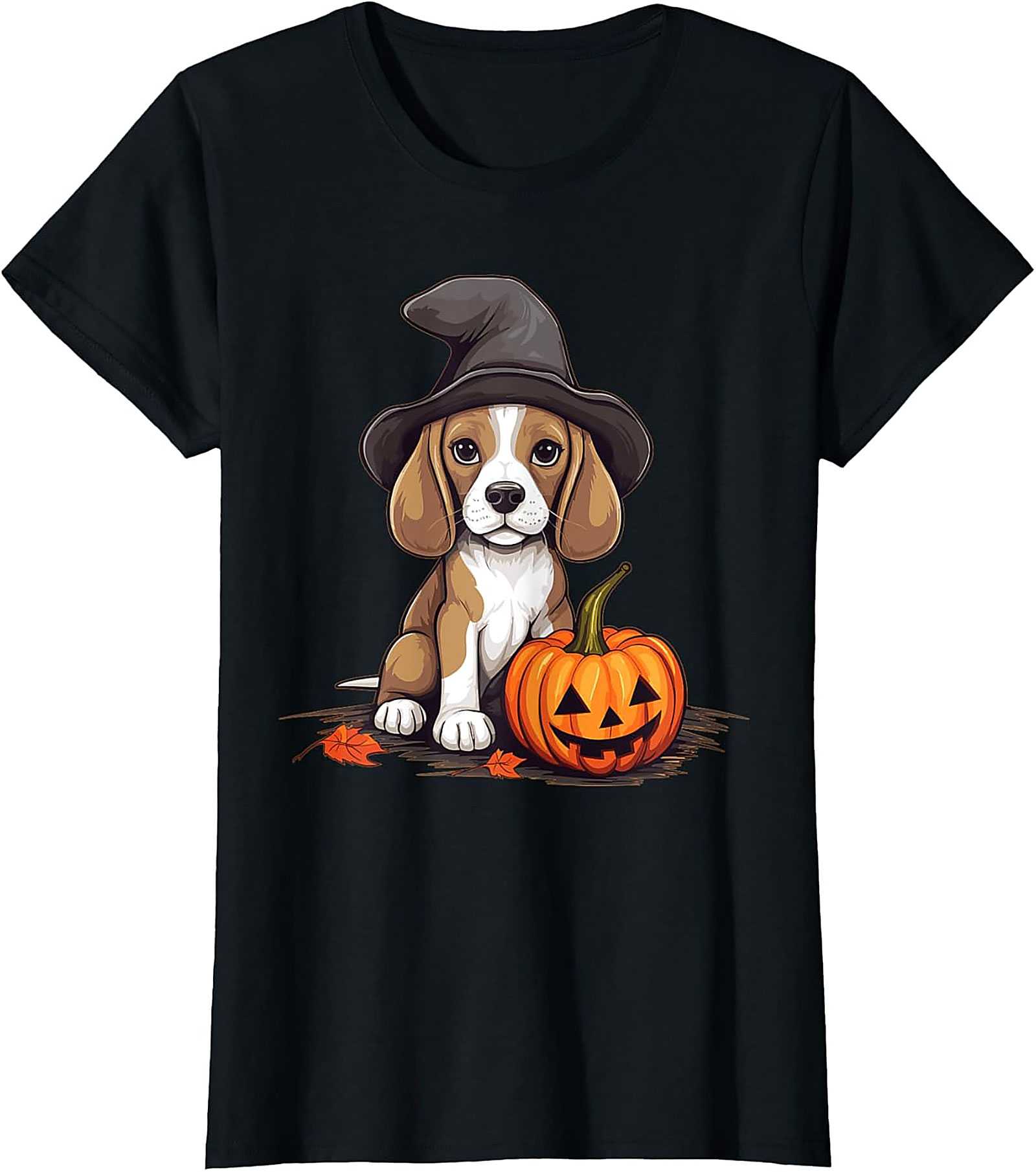 Cute Beagle Puppy Witch Halloween T-Shirt | Funny Dog Graphic Tee