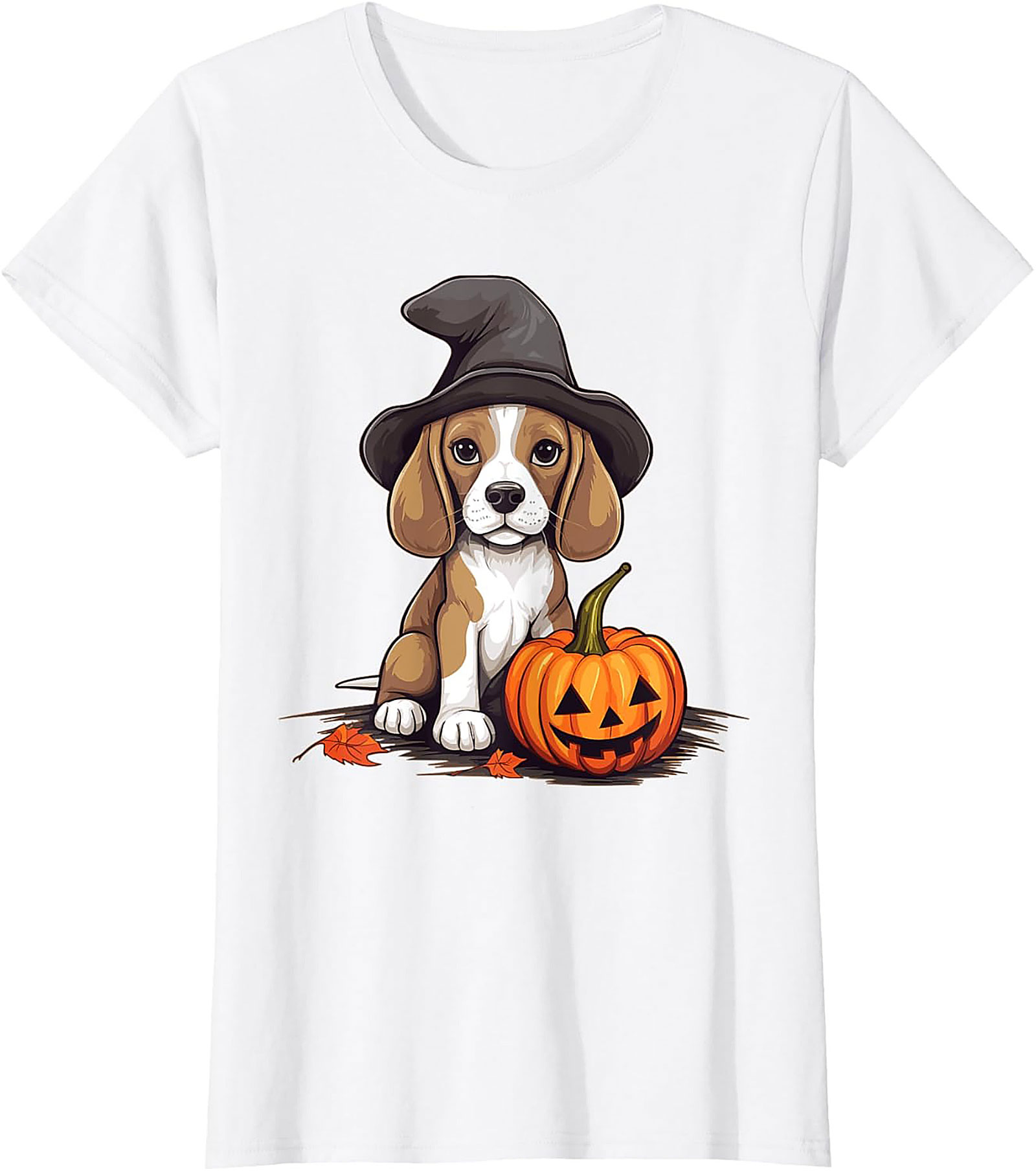 Cute Beagle Puppy Witch Halloween T-Shirt | Funny Dog Graphic Tee