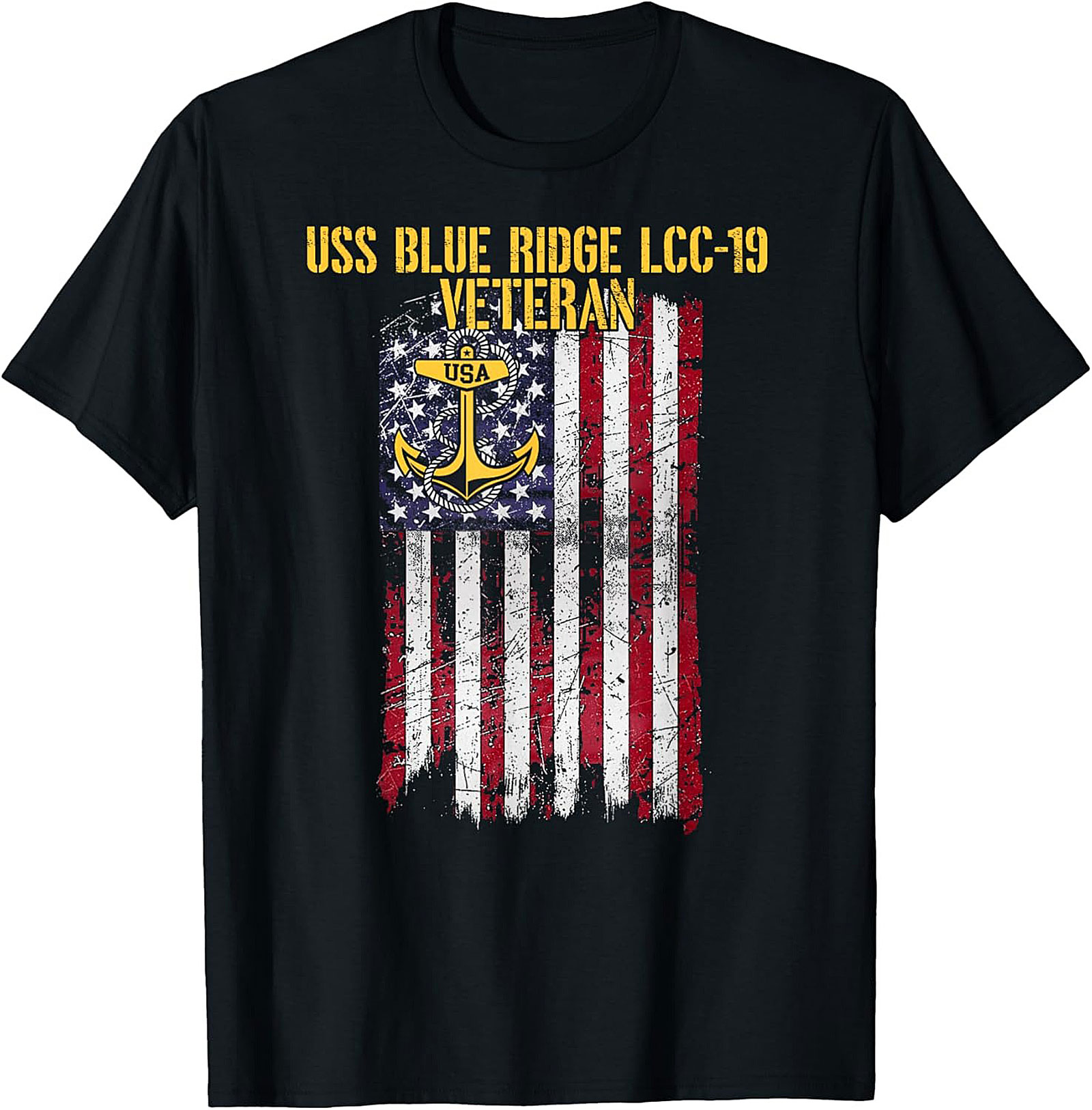 USS Blue Ridge Veteran T-Shirt | Navy LCC-19 Graphic Tee