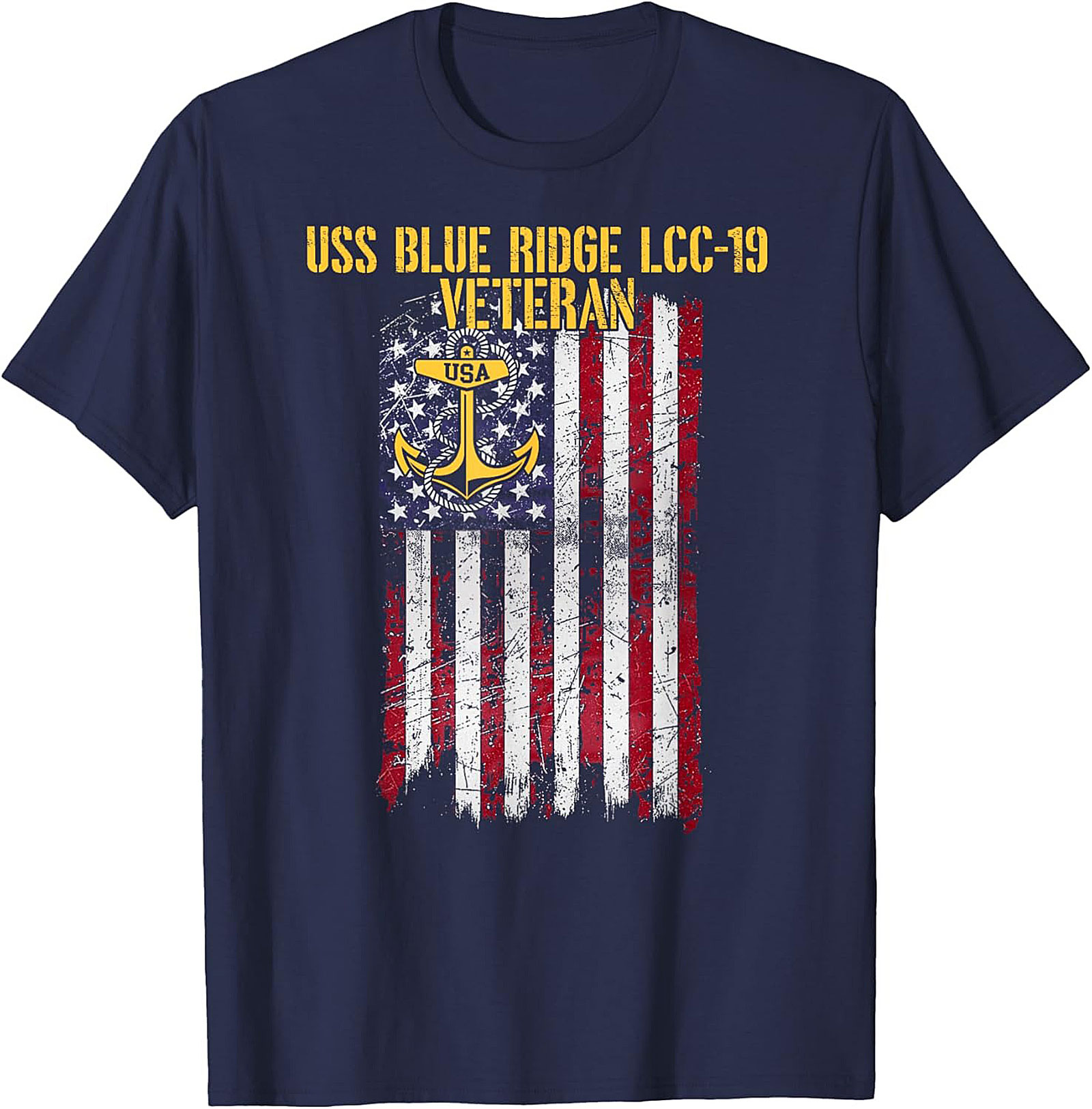 USS Blue Ridge Veteran T-Shirt | Navy LCC-19 Graphic Tee