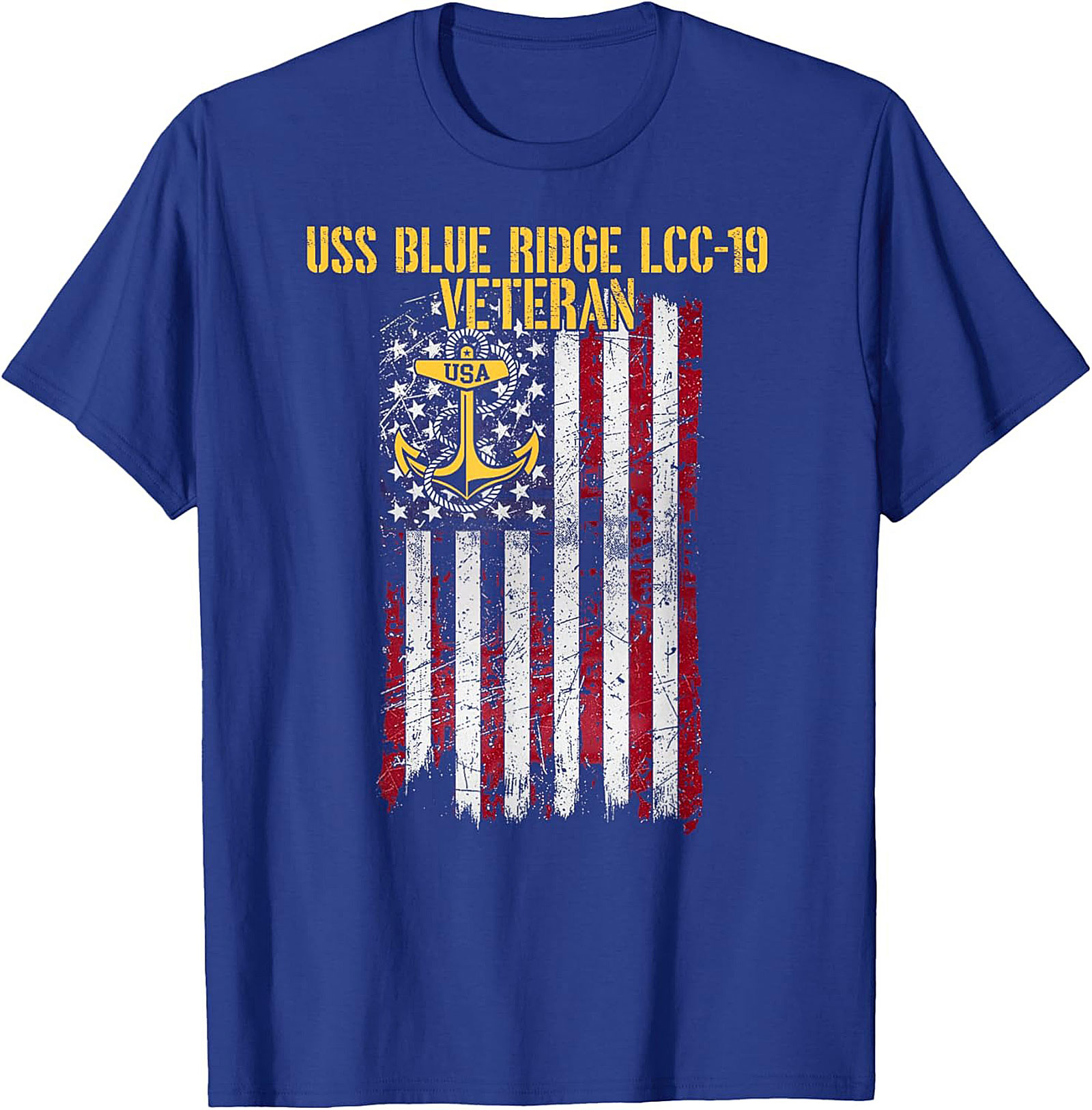 USS Blue Ridge Veteran T-Shirt | Navy LCC-19 Graphic Tee