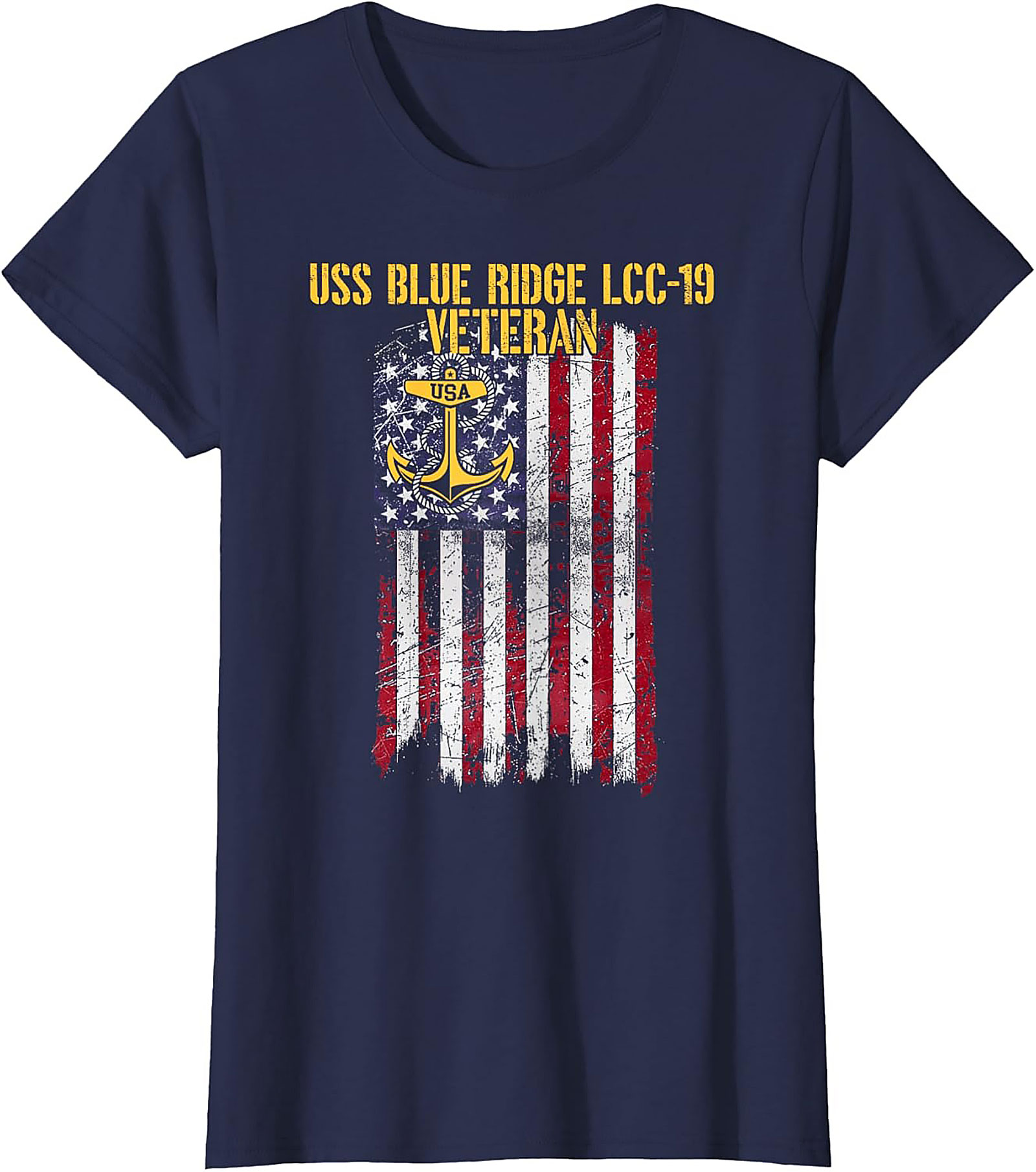 USS Blue Ridge Veteran T-Shirt | Navy LCC-19 Graphic Tee