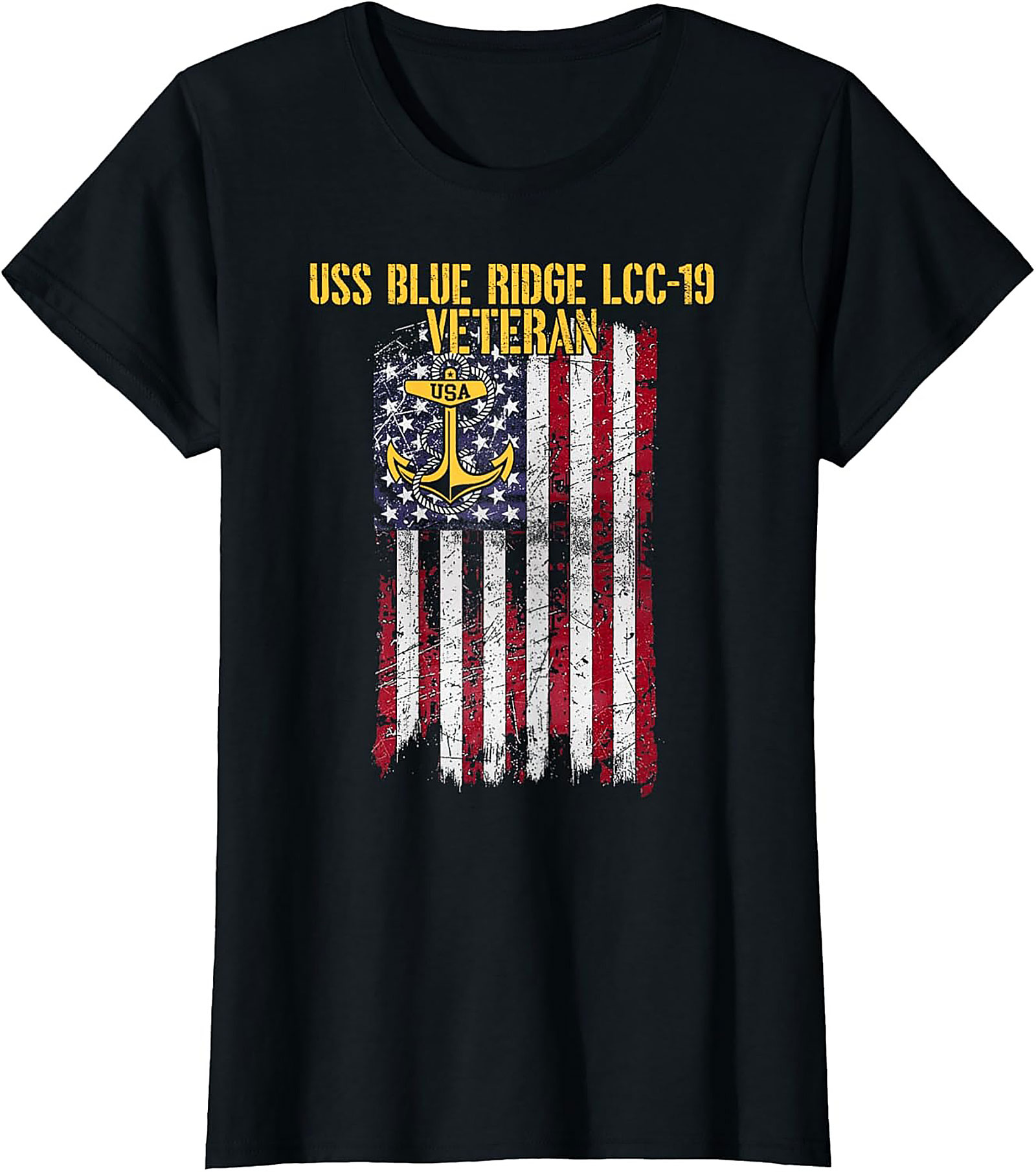 USS Blue Ridge Veteran T-Shirt | Navy LCC-19 Graphic Tee