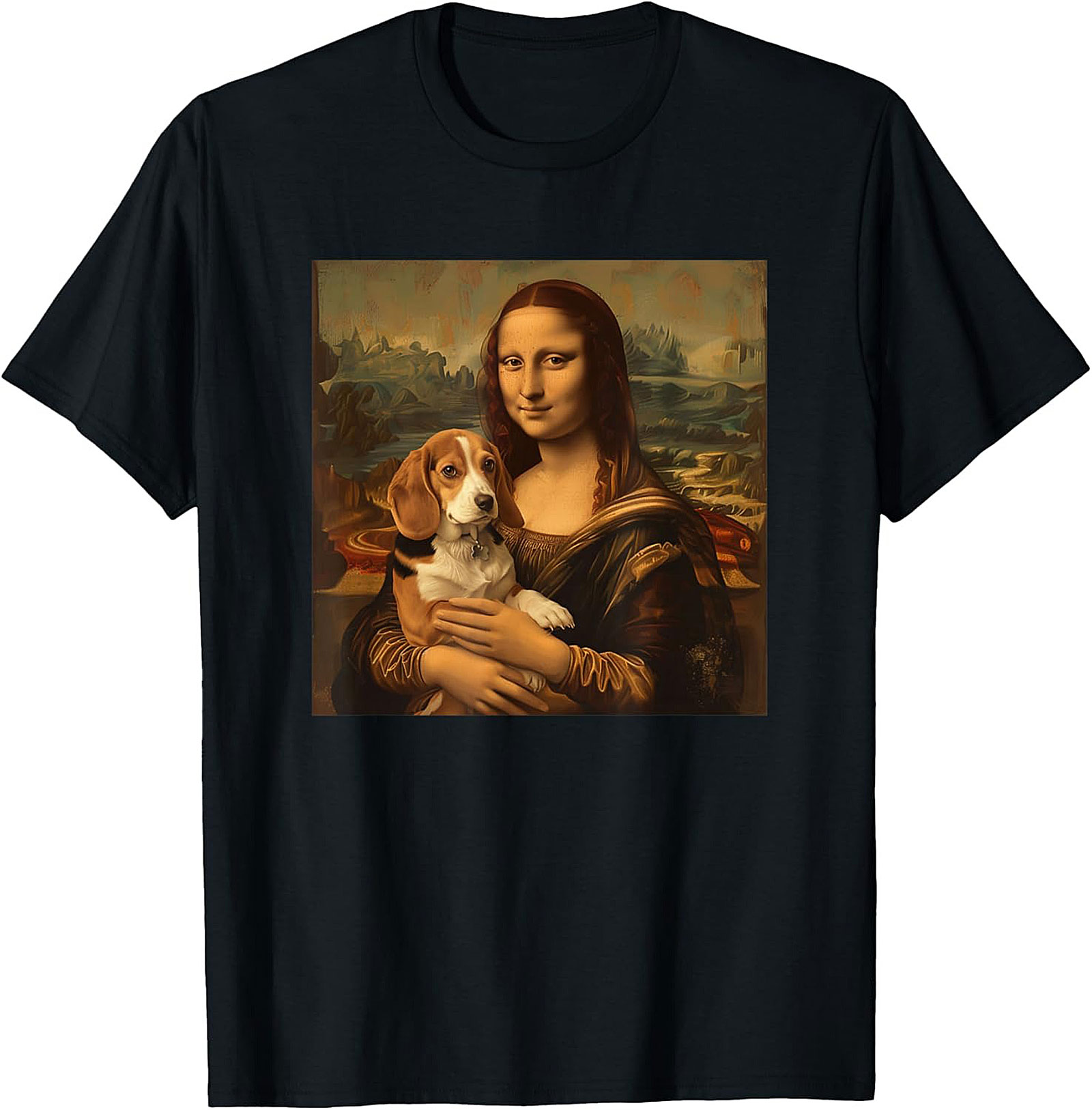 The Mona Beagle T-Shirt: Funny Dog Art Graphic Tee