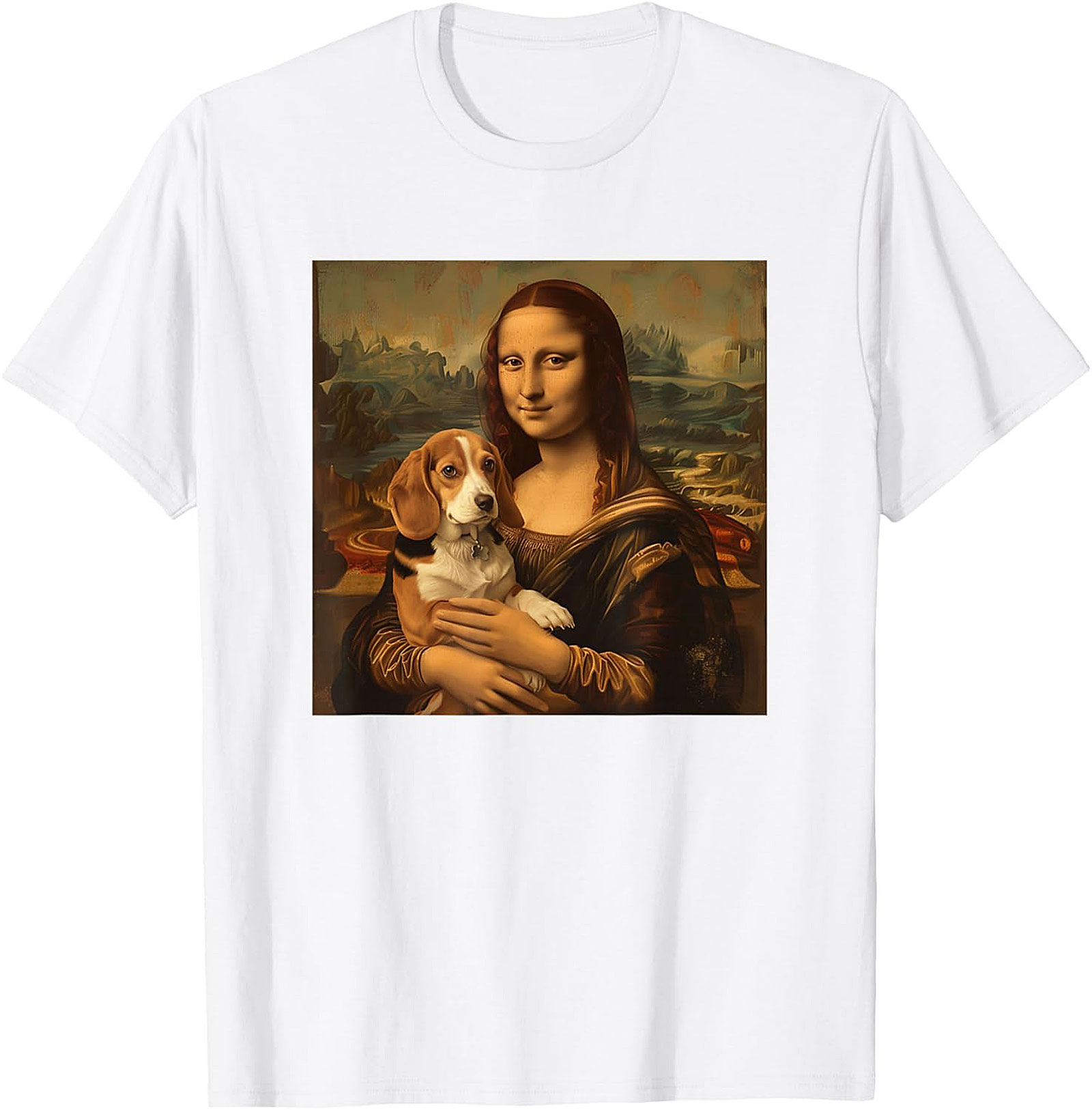 The Mona Beagle T-Shirt: Funny Dog Art Graphic Tee