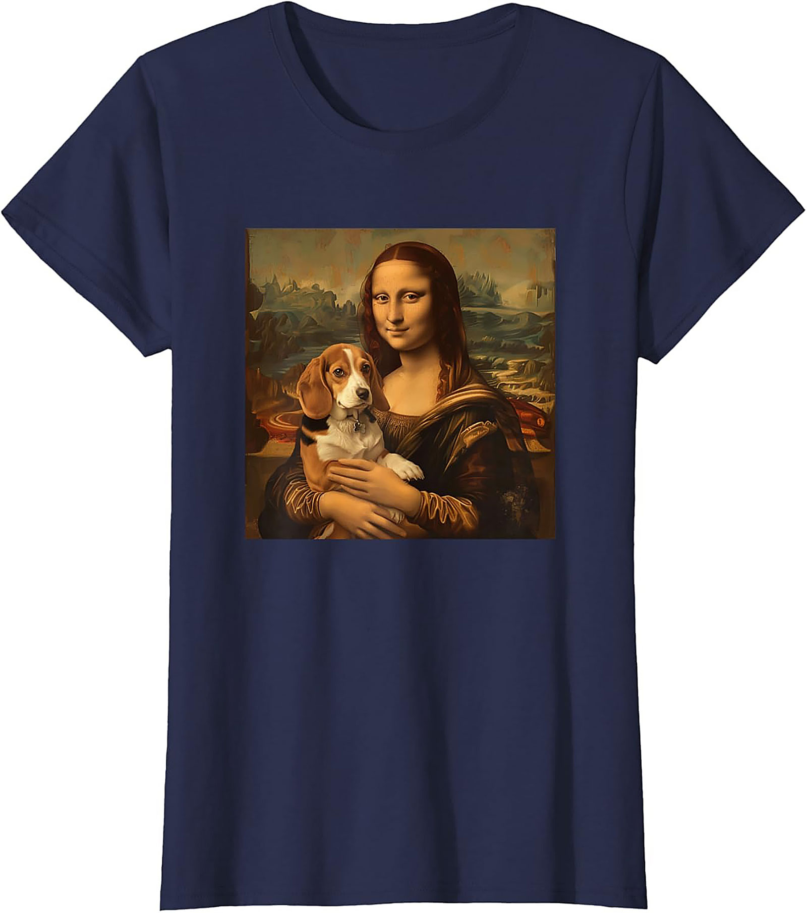 The Mona Beagle T-Shirt: Funny Dog Art Graphic Tee