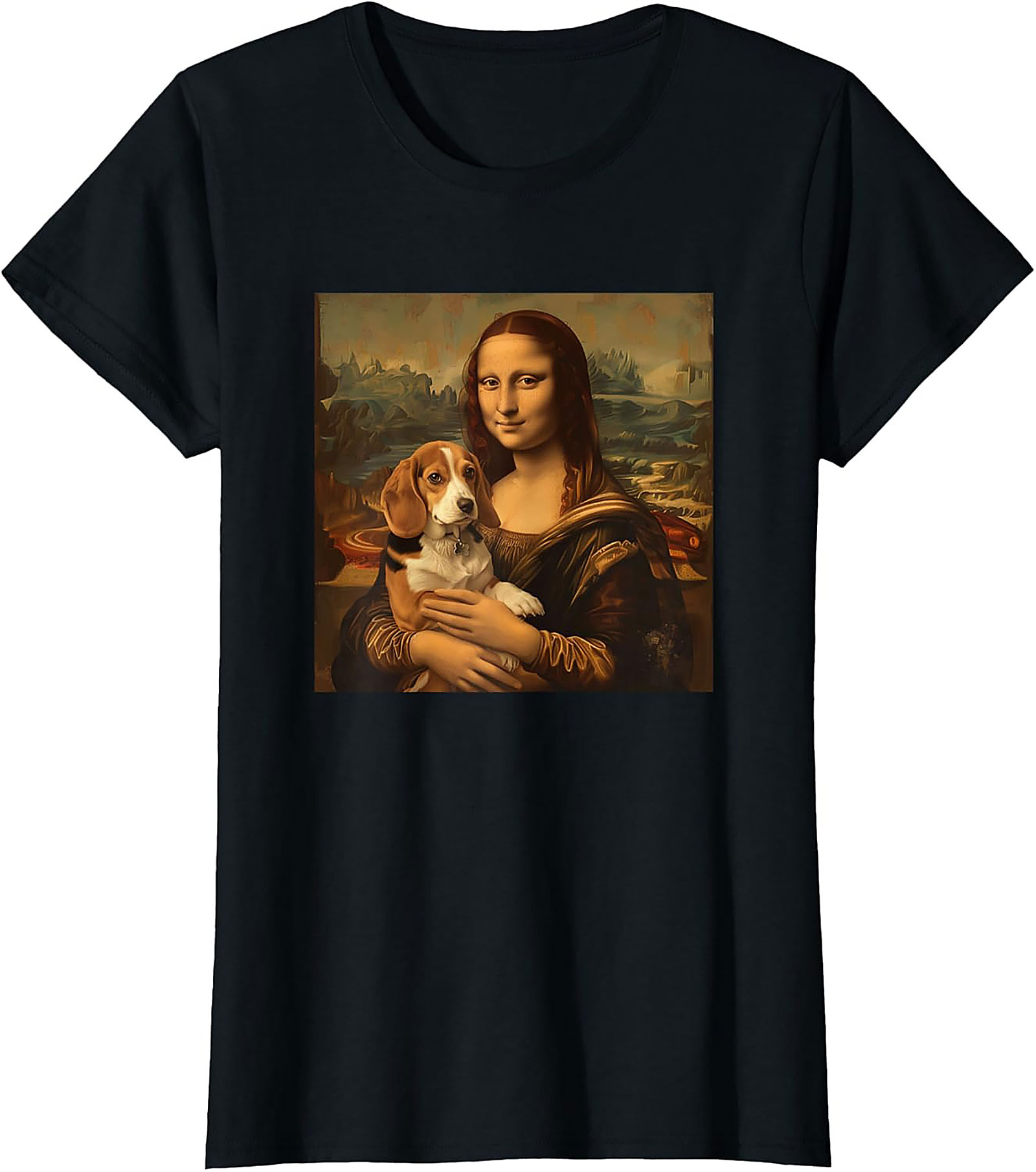 The Mona Beagle T-Shirt: Funny Dog Art Graphic Tee