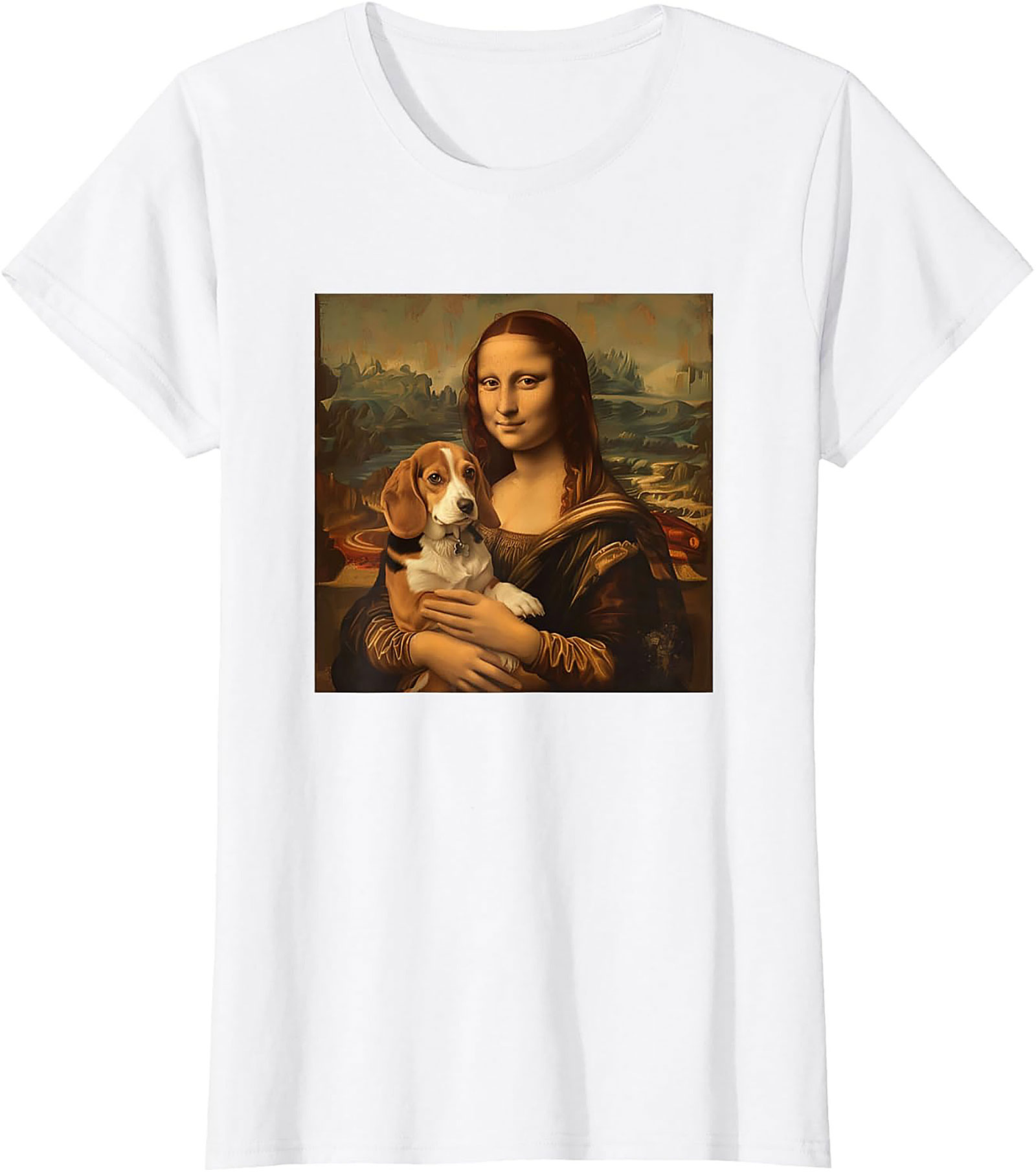 The Mona Beagle T-Shirt: Funny Dog Art Graphic Tee