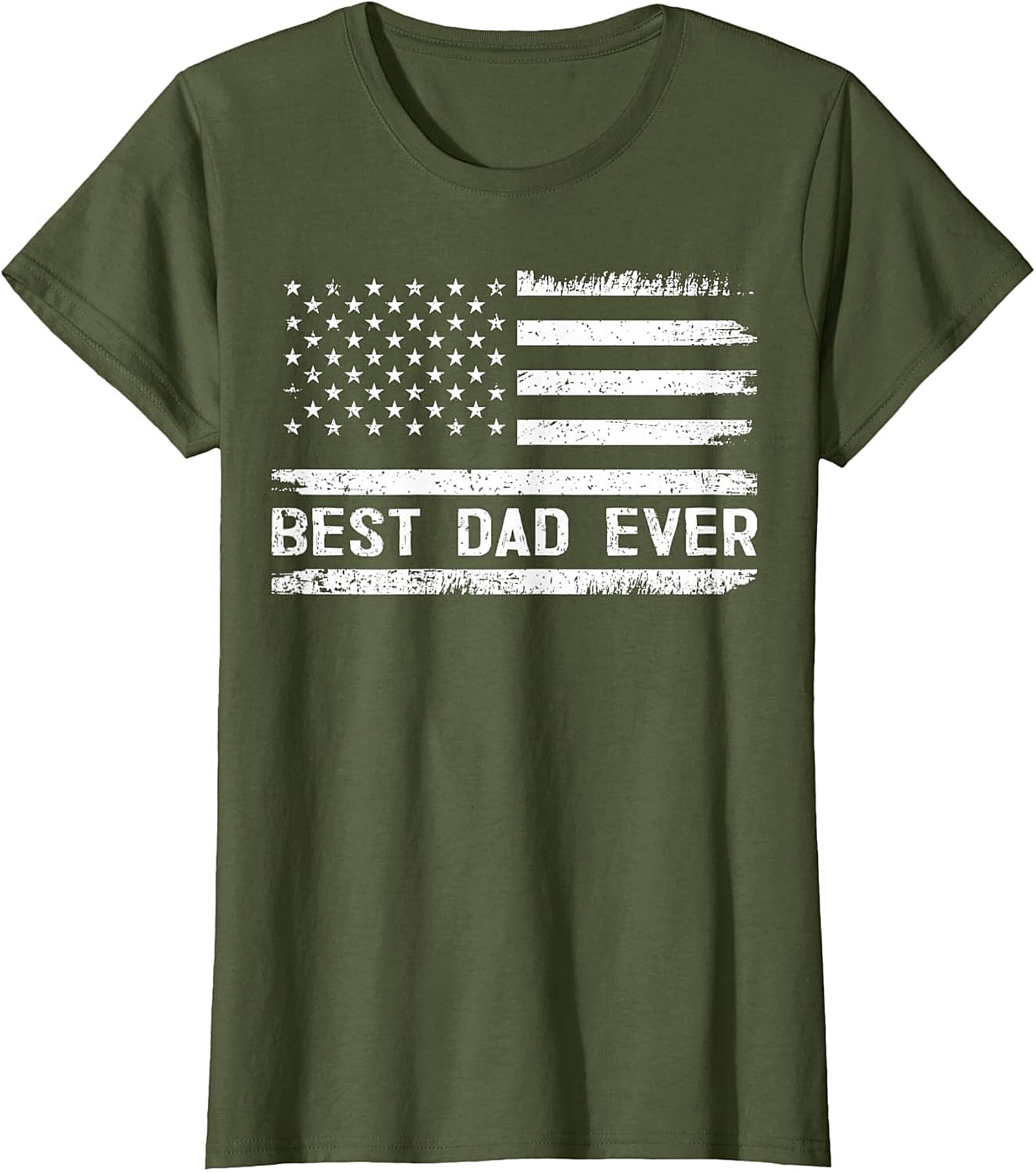 Best Dad Ever T-Shirt Distressed Flag Patriotic Tee