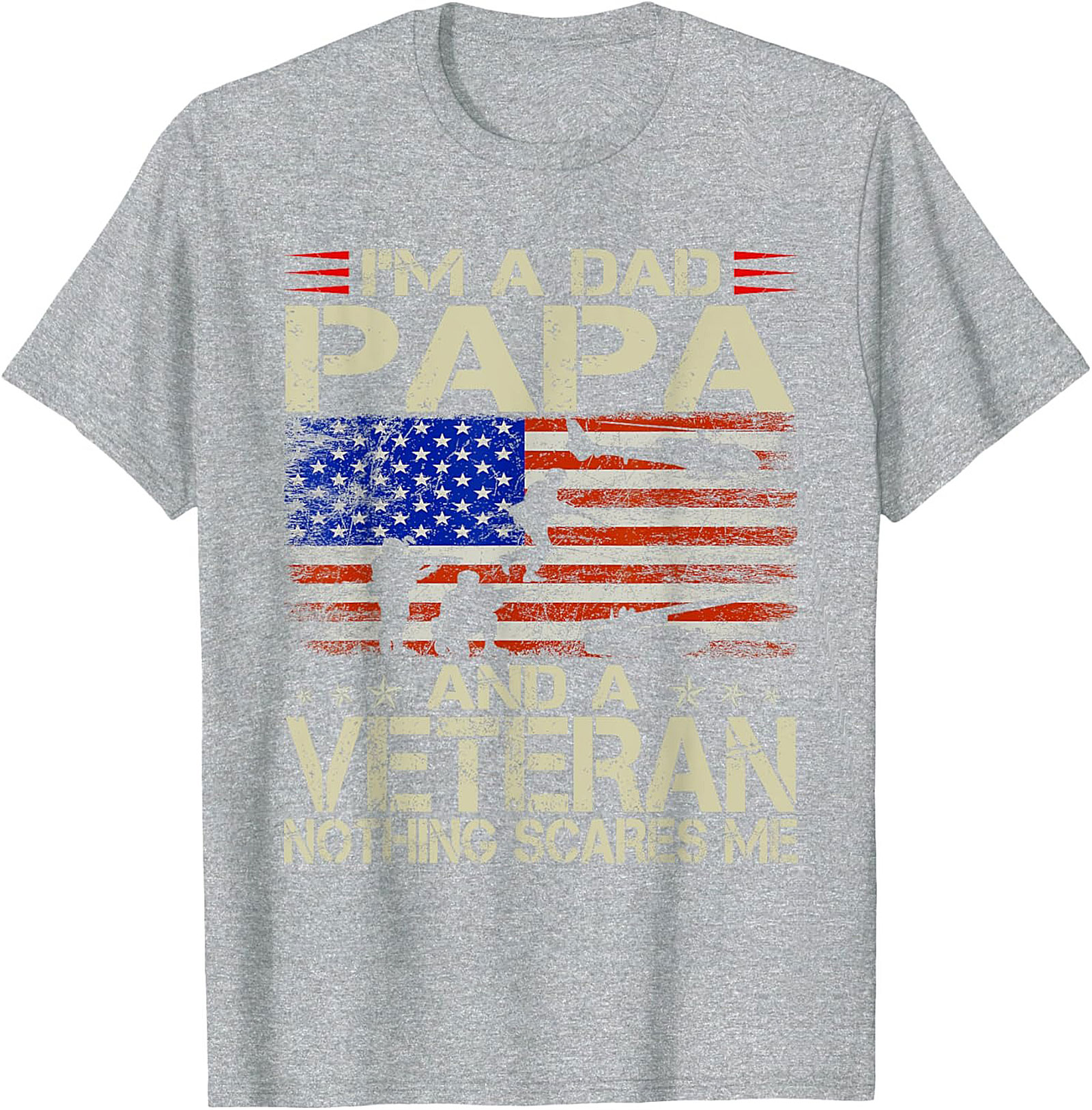 Veteran Dad T-Shirt Papa & Veteran Funny Military Tee