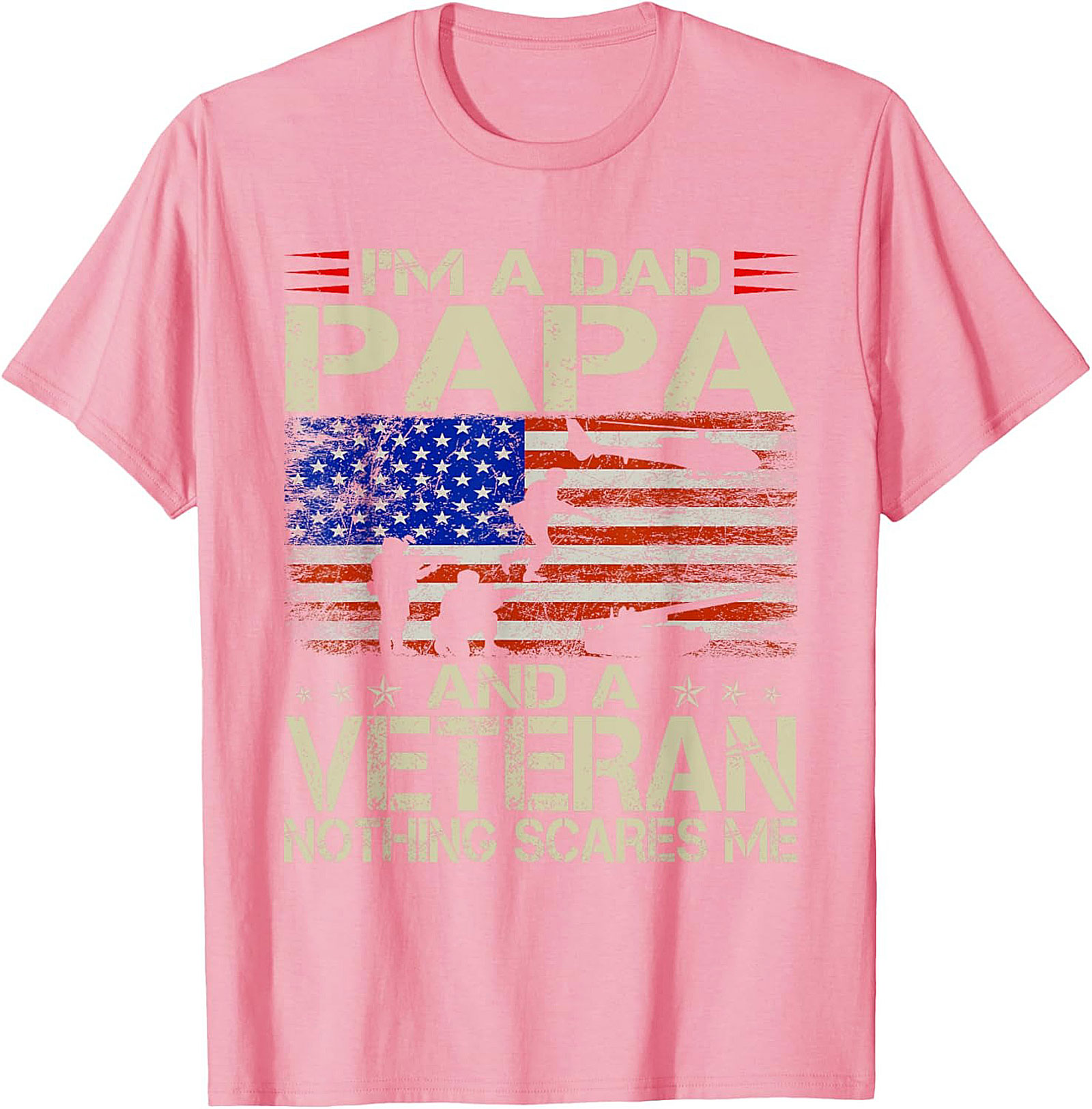 Veteran Dad T-Shirt Papa & Veteran Funny Military Tee