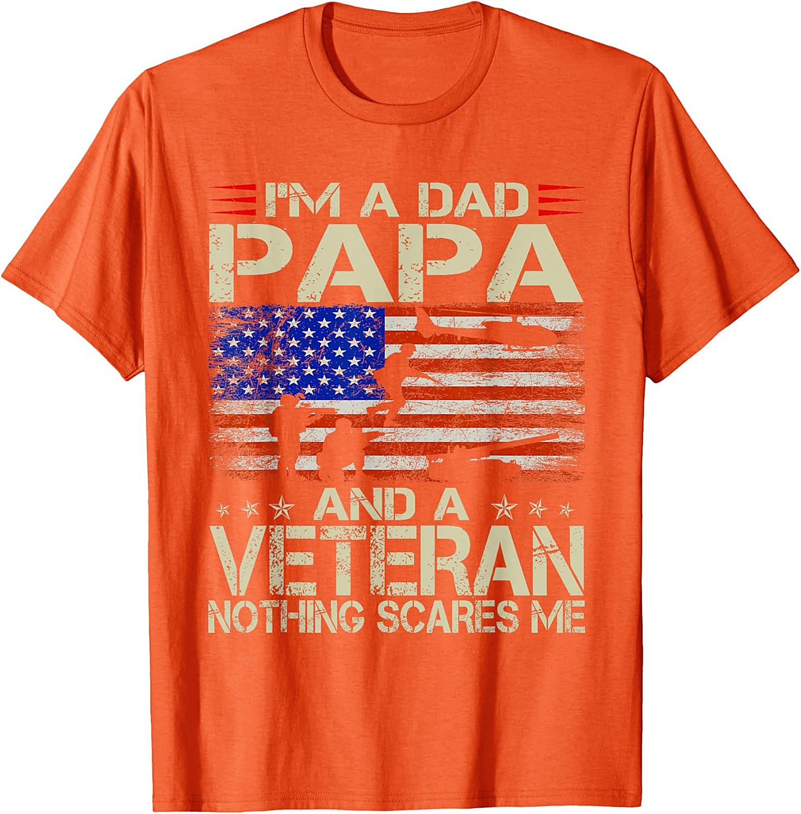 Veteran Dad T-Shirt Papa & Veteran Funny Military Tee