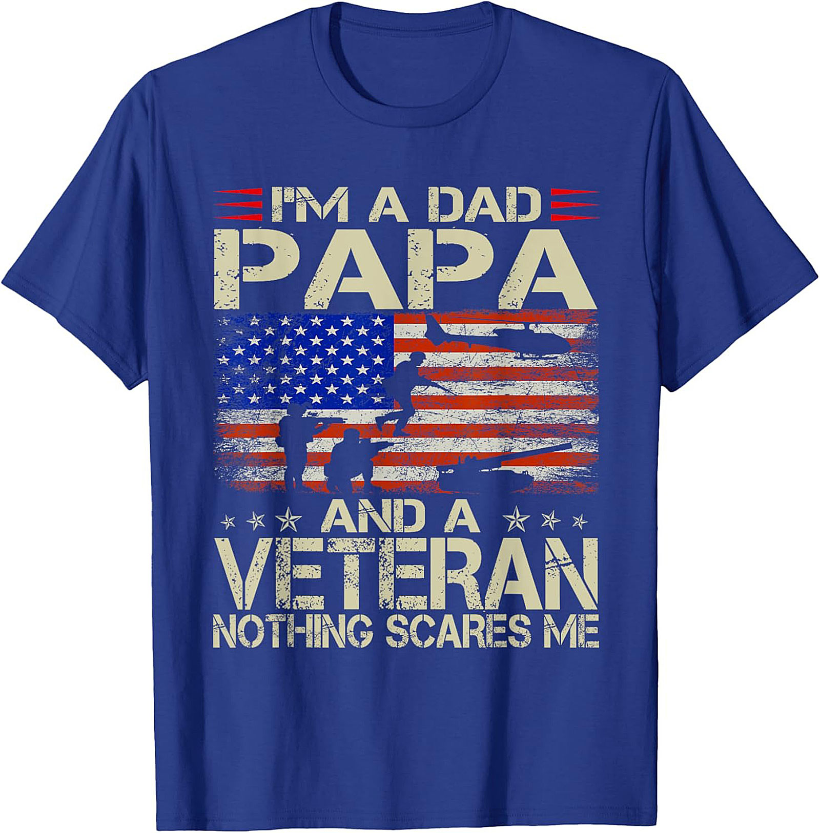 Veteran Dad T-Shirt Papa & Veteran Funny Military Tee