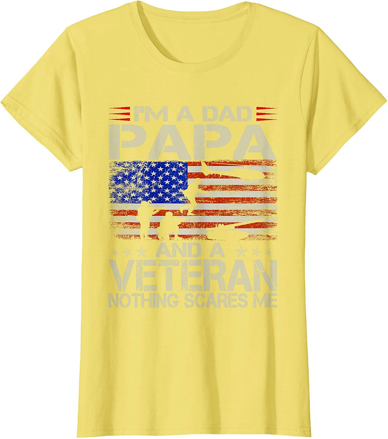 Veteran Dad T-Shirt Papa & Veteran Funny Military Tee