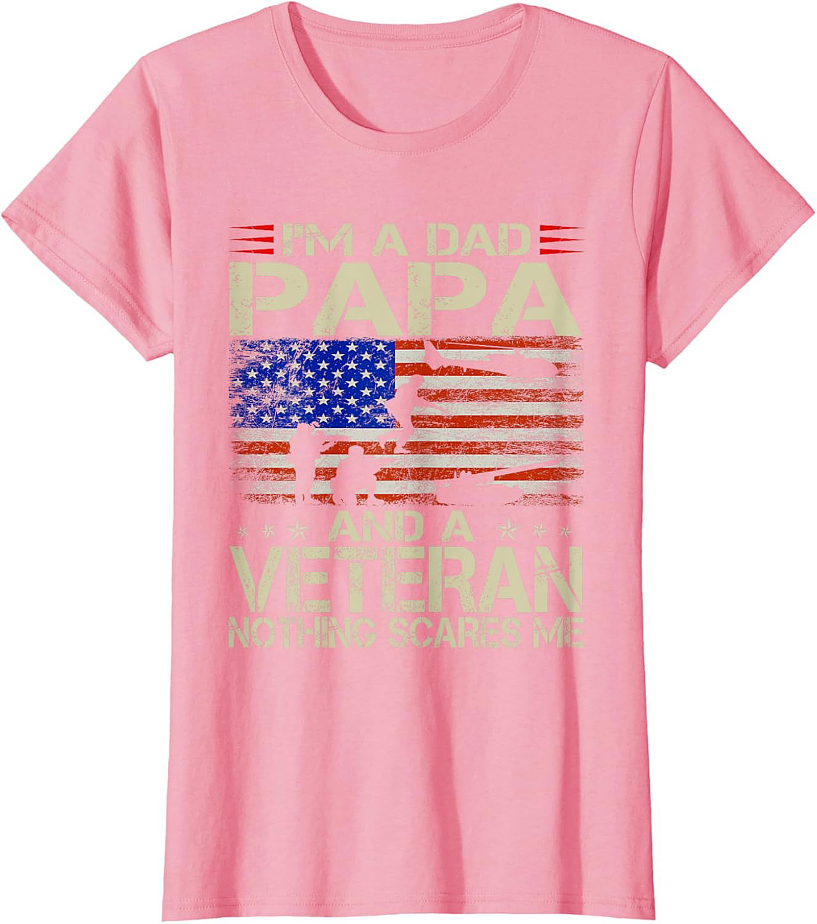 Veteran Dad T-Shirt Papa & Veteran Funny Military Tee