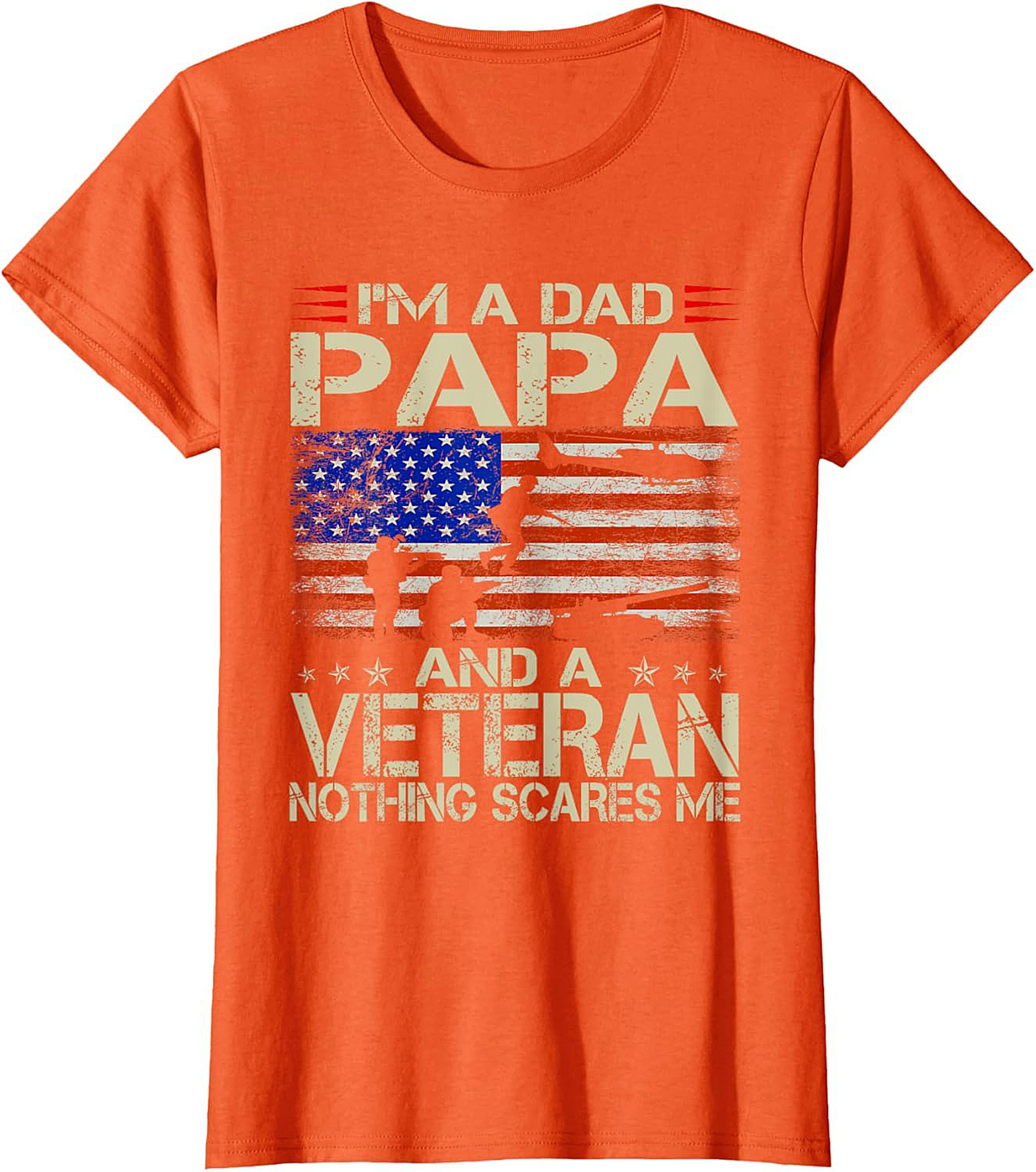 Veteran Dad T-Shirt Papa & Veteran Funny Military Tee