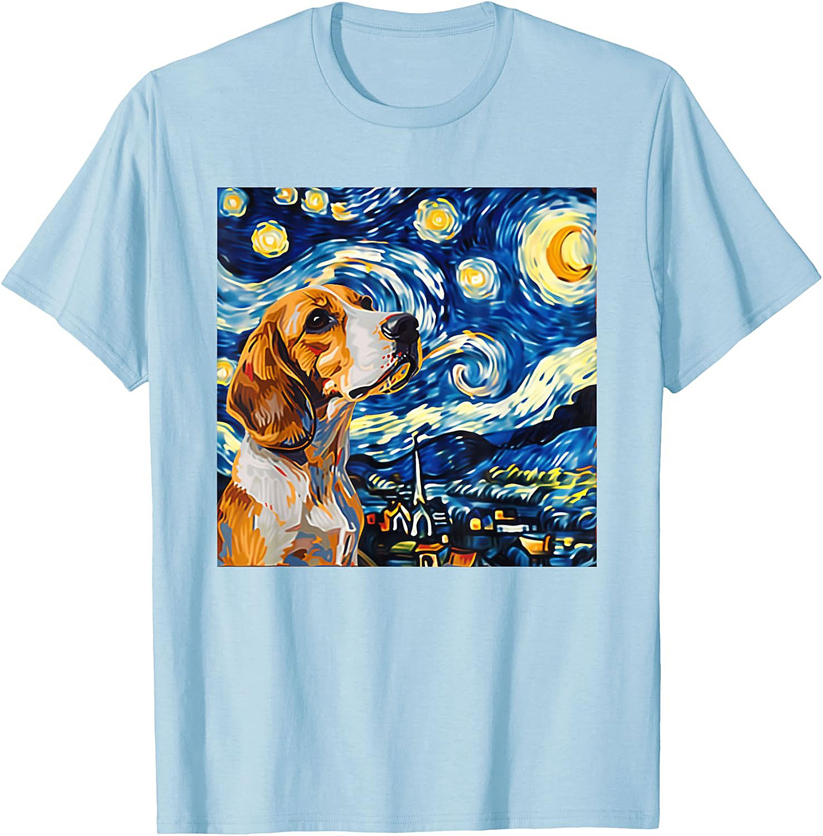 Beagle Starry Night Graphic Tee | The Canine Van Gogh Dog Lover Shirt