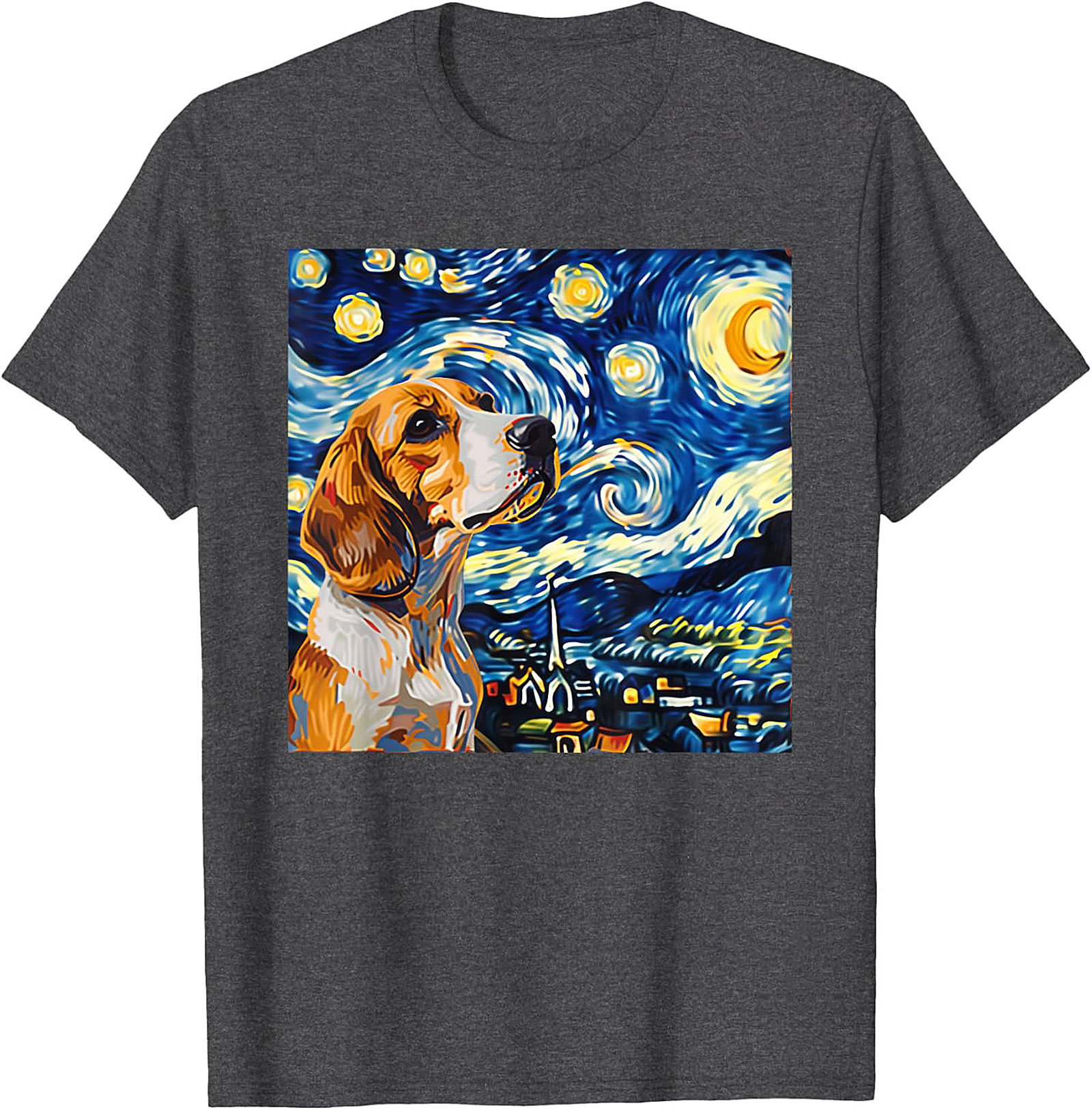 Beagle Starry Night Graphic Tee | The Canine Van Gogh Dog Lover Shirt