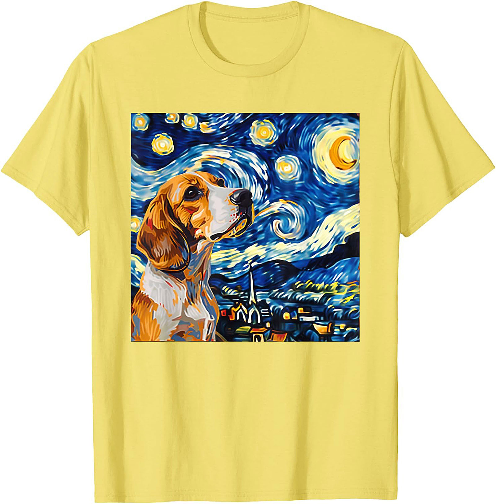 Beagle Starry Night Graphic Tee | The Canine Van Gogh Dog Lover Shirt
