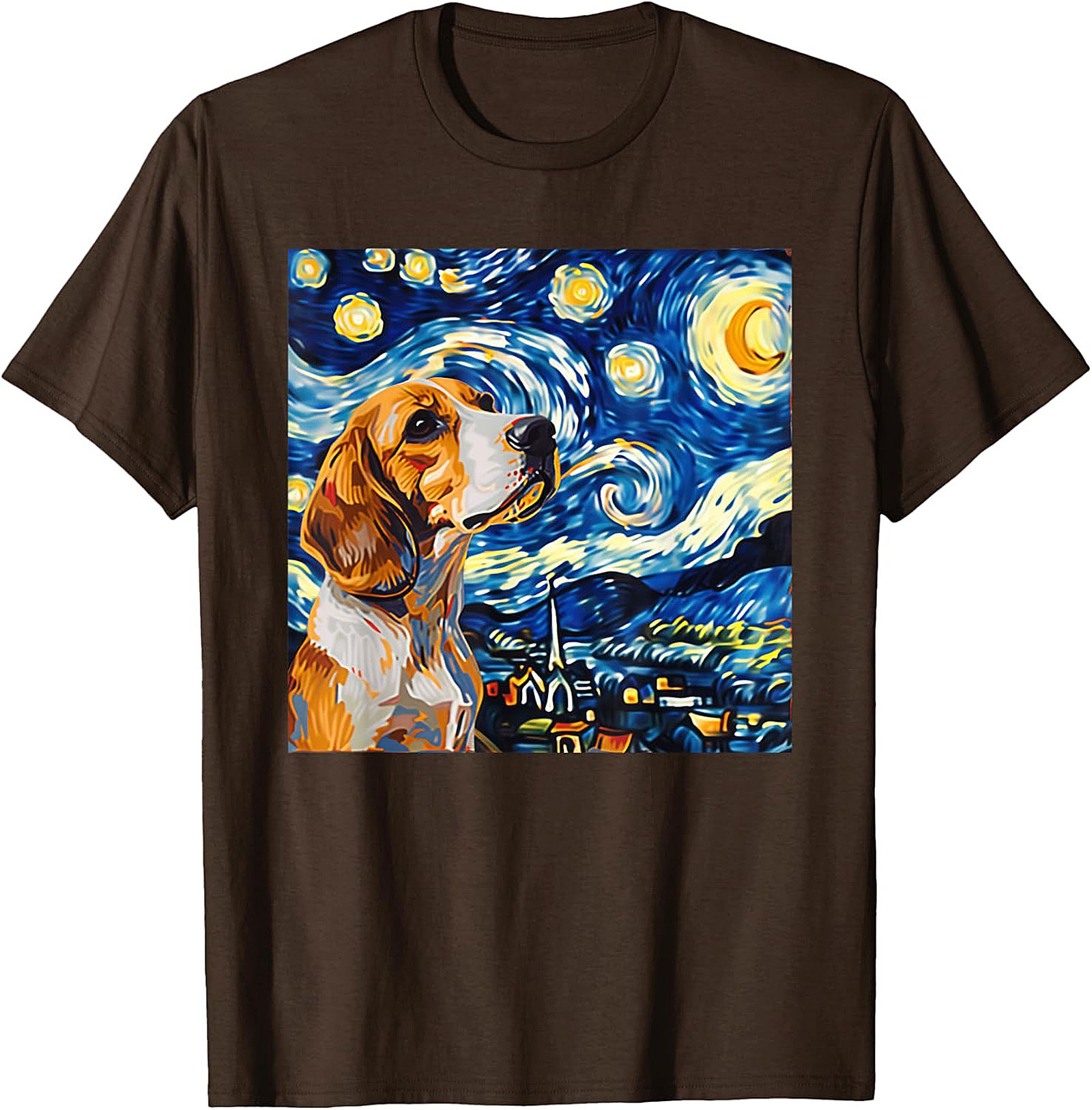 Beagle Starry Night Graphic Tee | The Canine Van Gogh Dog Lover Shirt