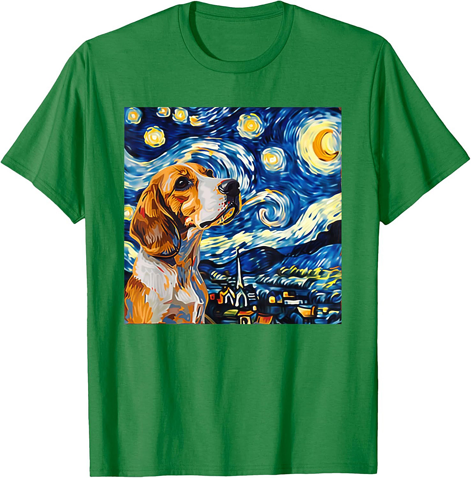 Beagle Starry Night Graphic Tee | The Canine Van Gogh Dog Lover Shirt