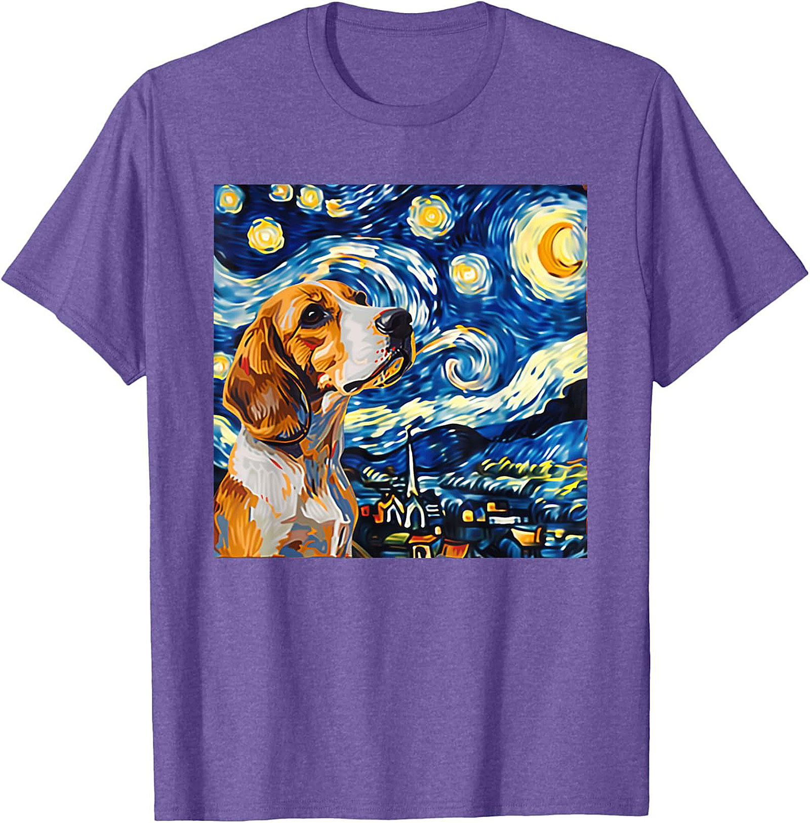 Beagle Starry Night Graphic Tee | The Canine Van Gogh Dog Lover Shirt
